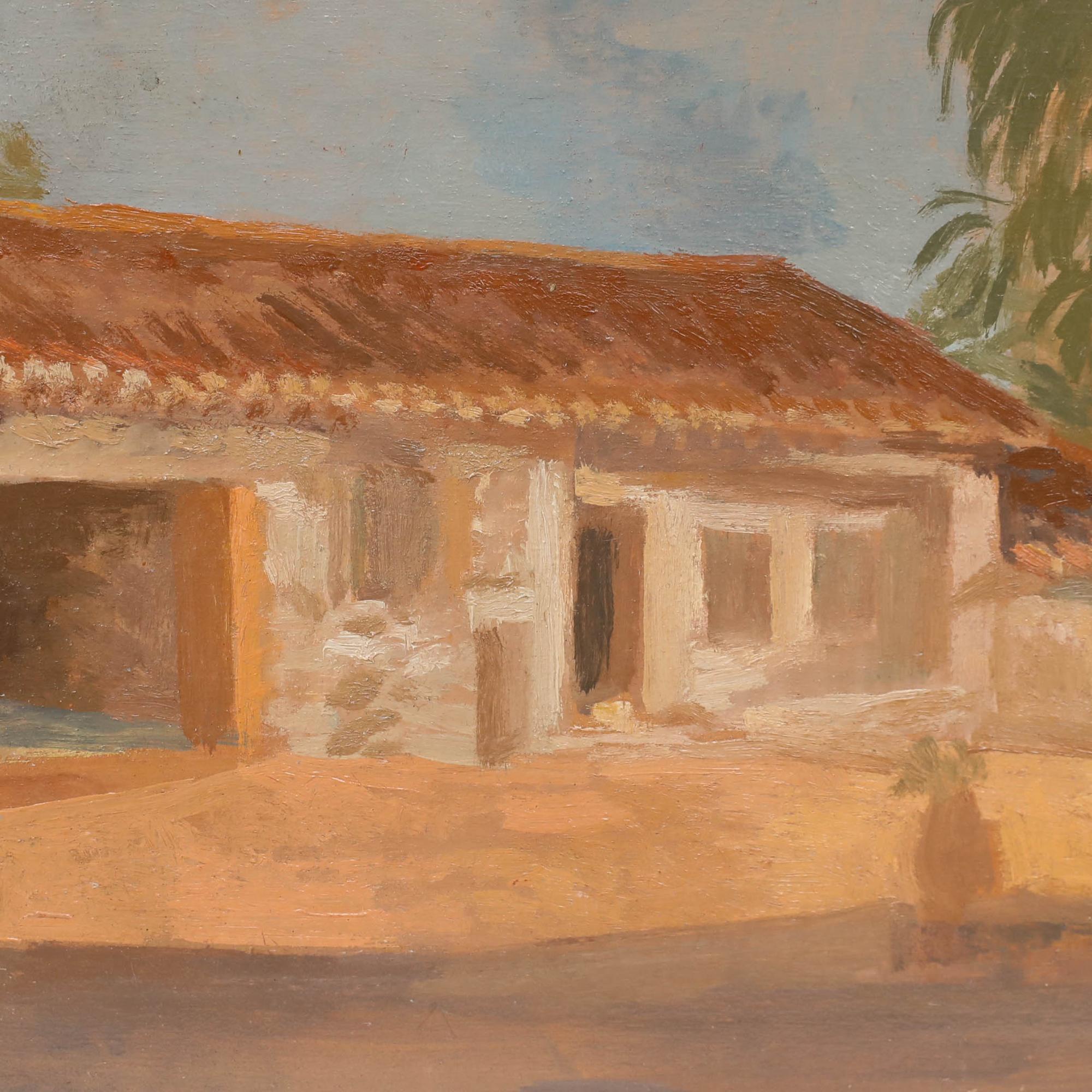 Bernadette Kelly (nata nel 1933) - Olio del primo Novecento, Villa illuminata dal sole in vendita 2