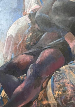 French Impressionist Oil Painting of a Posed Lady Sat In Large Arm Chair