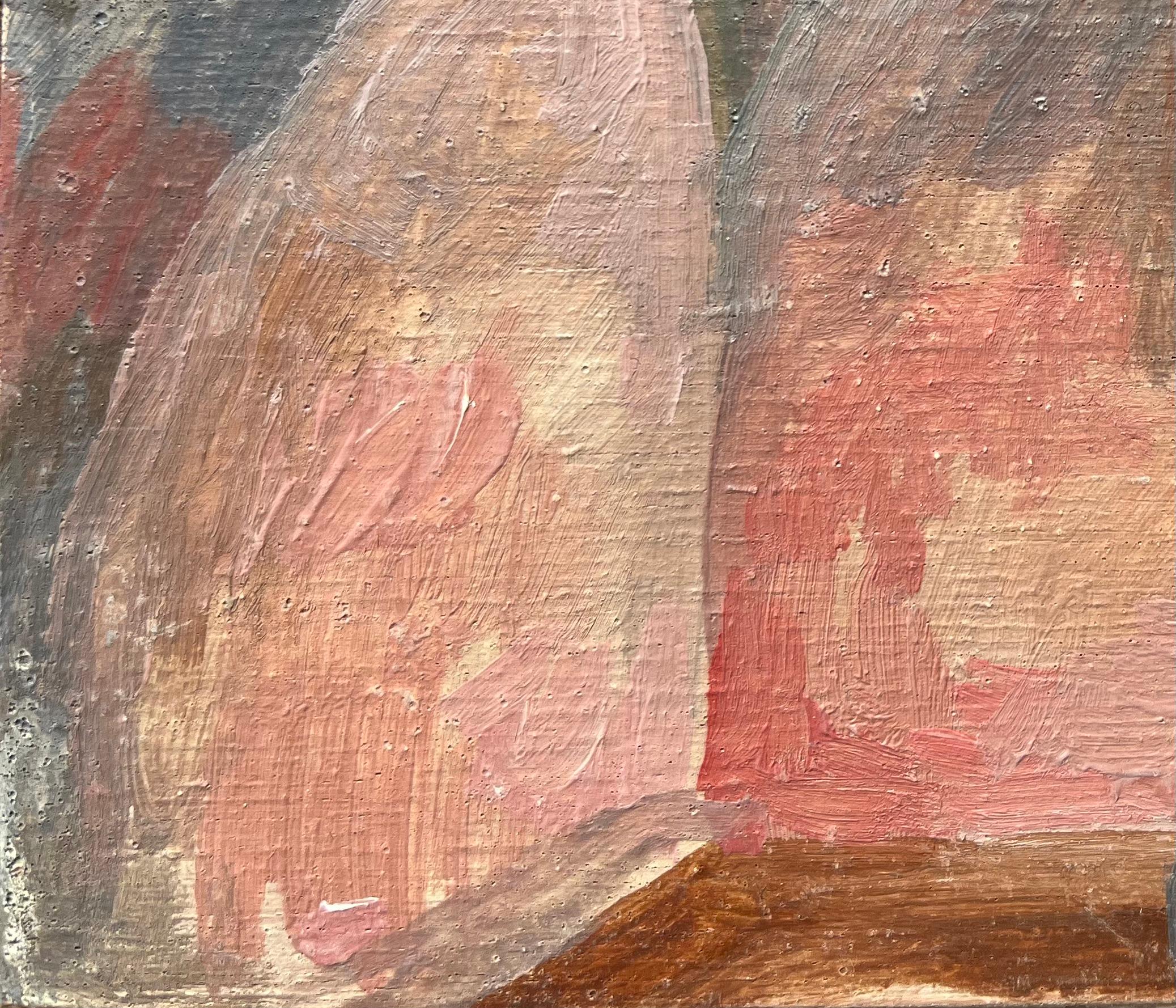 Titel: Französischer Impressionist Ölgemälde eines gewölbten Innenraums mit Figuren
von Bernadette Kelly (Französin, geb. 1933)
Vorzeichenlos
Medium: Ölgemälde auf Karton, ungerahmt
Größe des Gemäldes: 4,5 Zoll (Höhe) x 6,25 Zoll (Breite)
Zustand: