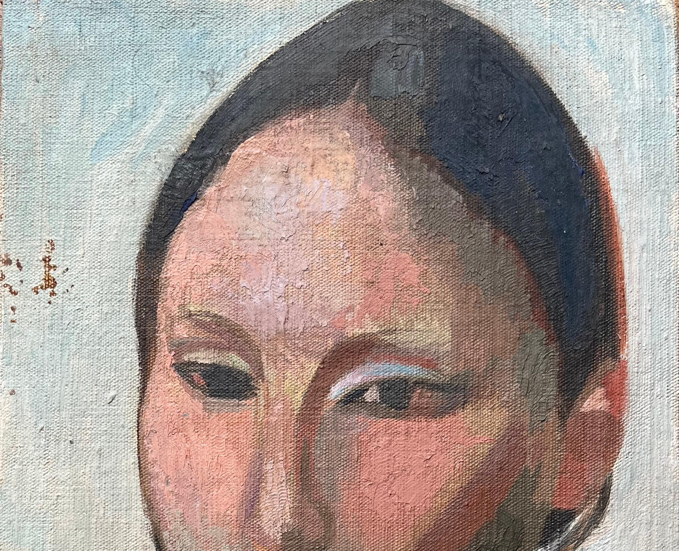 Título: Óleo francés moderno Retrato de mujer Estudio figurativo expresivo
de Bernadette Kelly (francesa, 1933)
Sin signo
Técnica: Óleo sobre lienzo, sin enmarcar
Tamaño del cuadro: 12 pulgadas (alto) x 7,25 pulgadas (ancho)
Estado: en general muy