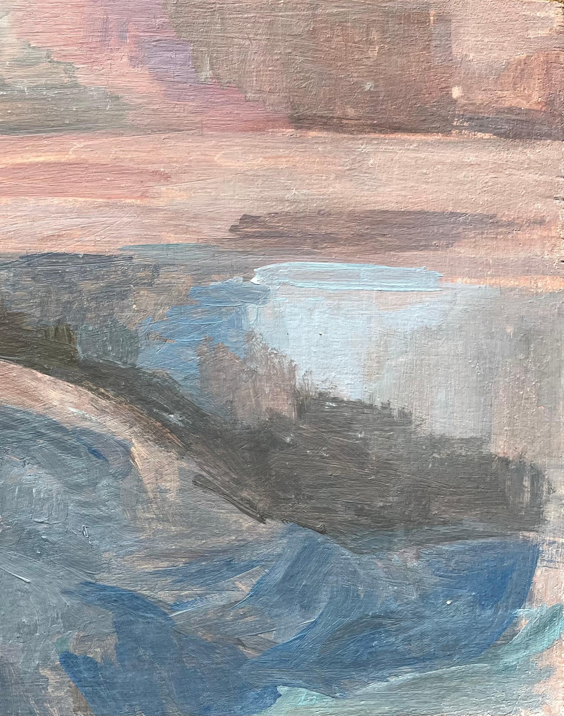 Pittura a olio francese moderna Donna reclinata con abito blu
di Bernadette Kelly (francese, nata nel 1933)
Senza segno
Medium: pittura a olio su tavola, senza cornice
Dimensioni del dipinto: 7 pollici (altezza) x 10,75 pollici (larghezza)
Condit:
