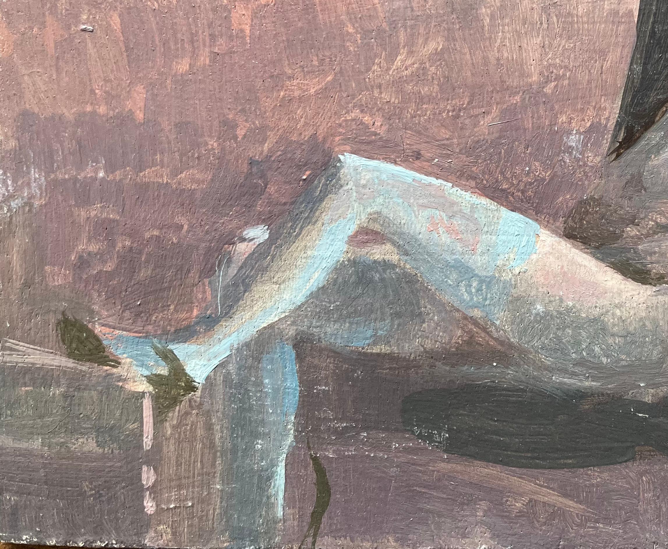 Título: Óleo francés moderno Mujer desnuda reclinada con medias y zapatos
de Bernadette Kelly (francesa, 1933)
Sin signo
Técnica: Óleo sobre tabla, sin enmarcar
Tamaño del cuadro: 7,75 pulgadas (alto) x 10,25 pulgadas (ancho)
Estado: en general