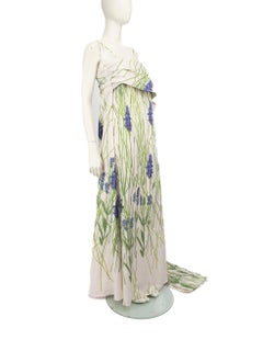 Bernadette Lavender Print Tied Detail Maxi Dress Size L