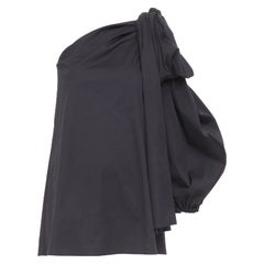 BERNADETTE Lucette asymmetric one shoulder puff sleeve cotton mini dress IT36
