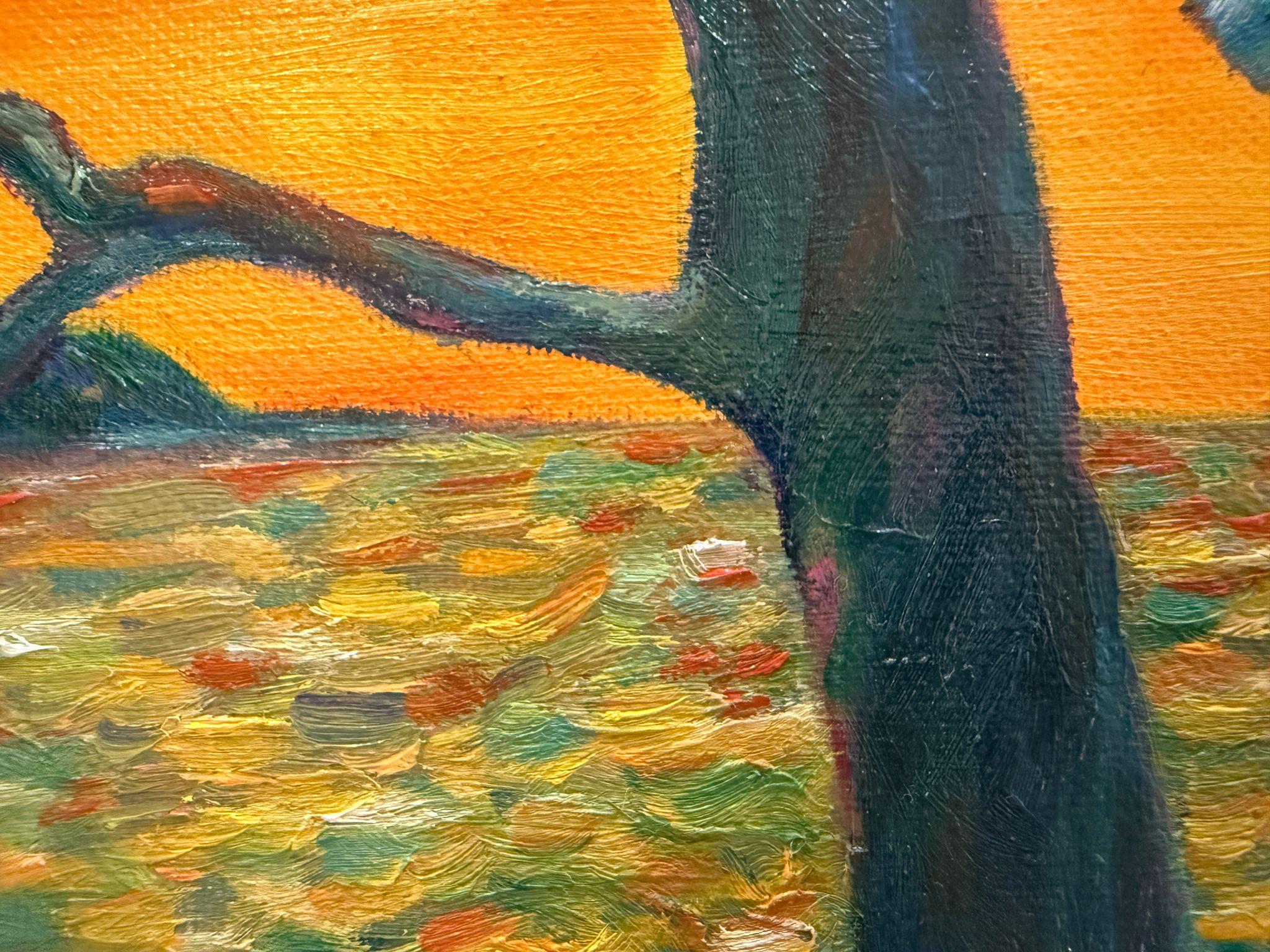 A Provençal Coastal Scene. Scenario 1. - Black Abstract Painting by Bernadette van Baarsen 