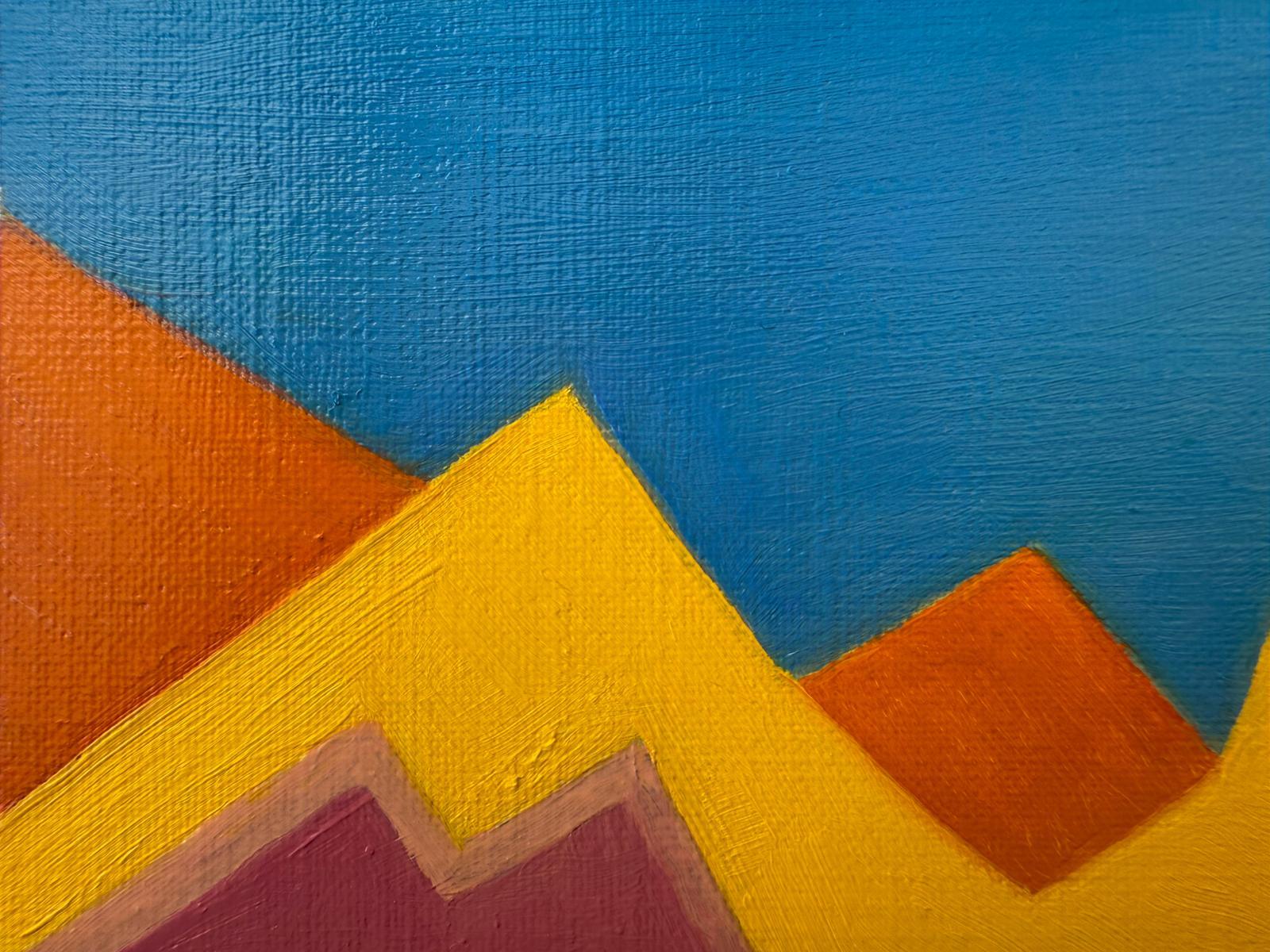 Contemporary Abstract Geometric Colour Field Oil on Canvas Board ' Intermezzo 5' im Angebot 7