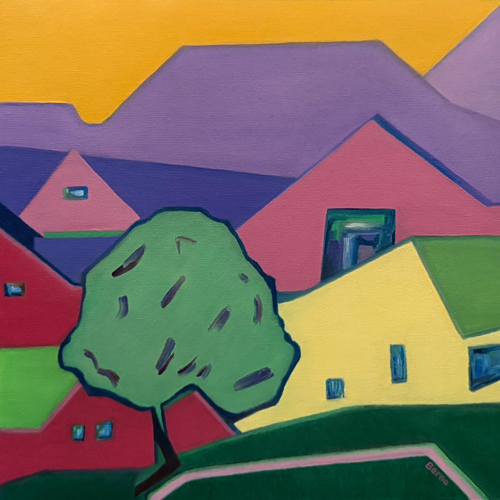Contemporary Abstract Geometric Colour Field Oil on Canvas, 'Intermezzo 6' – Painting von Bernadette van Baarsen 
