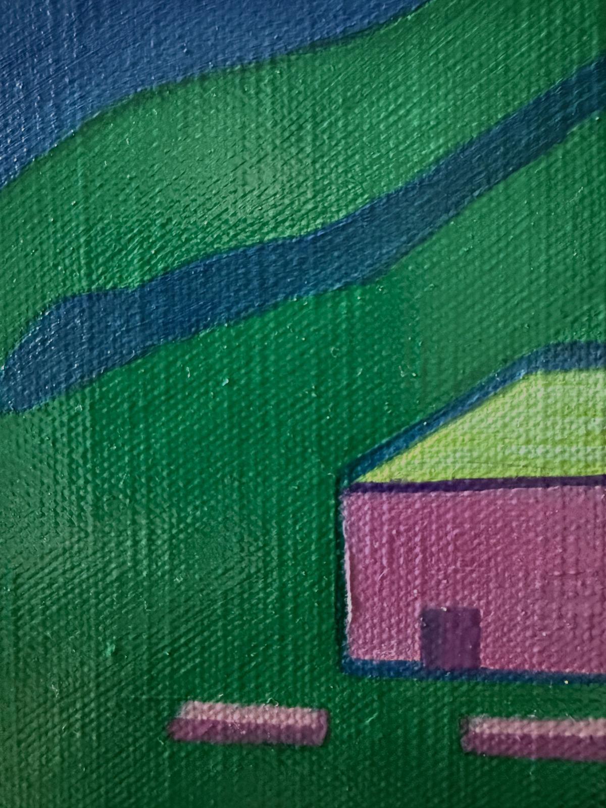 Huile sur toile contemporaine, 'Intermezzo 7', abstraite, géométrique et colorée - Colorfield Painting par Bernadette van Baarsen 