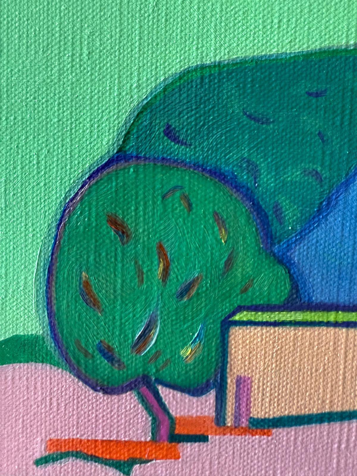 Huile sur toile contemporaine, 'Intermezzo 7', abstraite, géométrique et colorée en vente 1