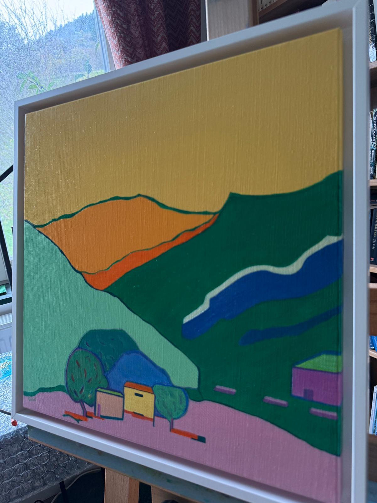 Huile sur toile contemporaine, 'Intermezzo 7', abstraite, géométrique et colorée en vente 4