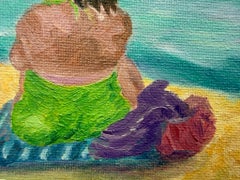 Zeitgenössische Farbfeld-Strandszene. Sonnenbrille.