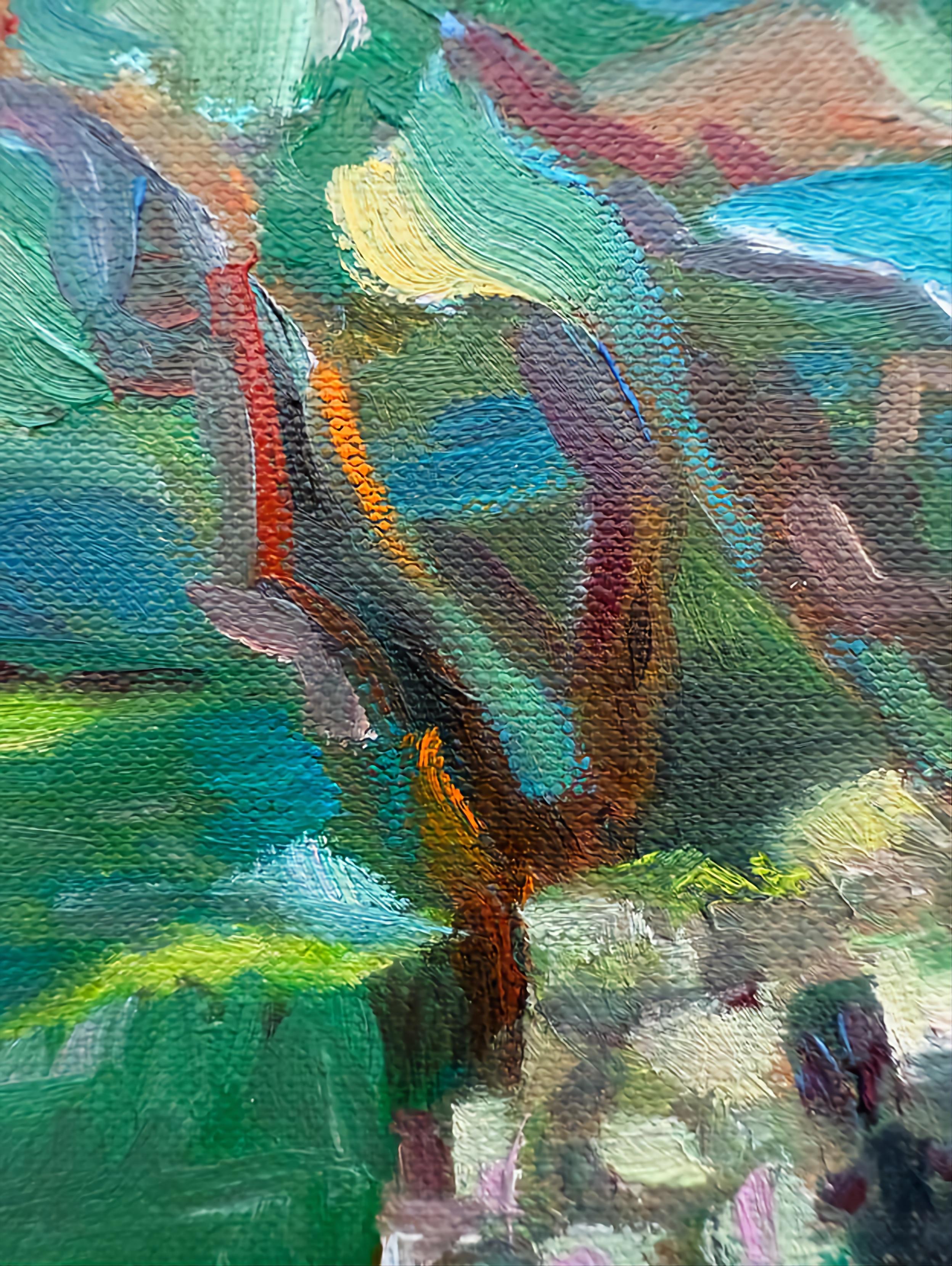 Contemporary Expressionist Oil on Linen. Chêne de Bastigales