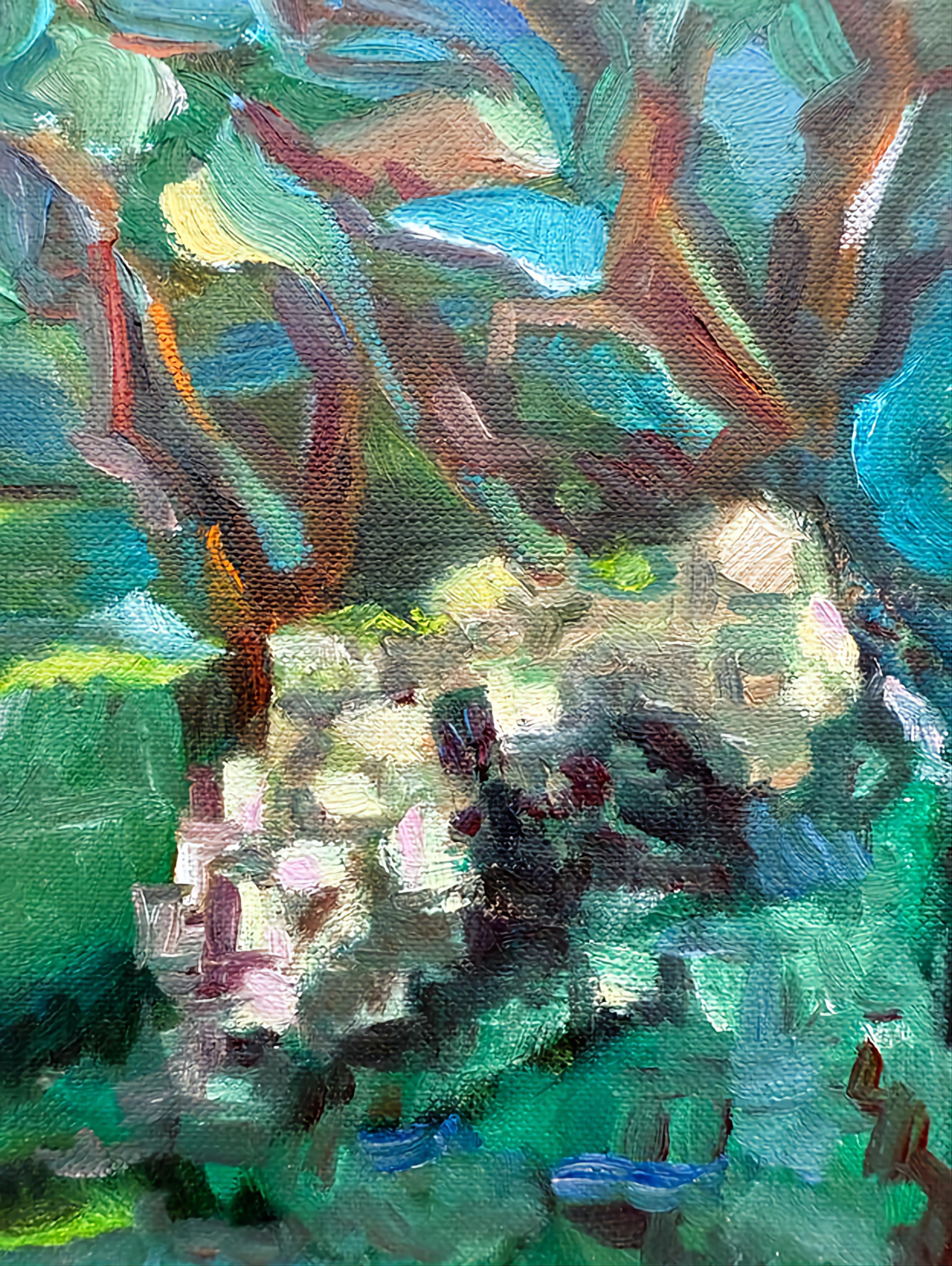 Contemporary Expressionist Oil on Linen. Chêne de Bastigales