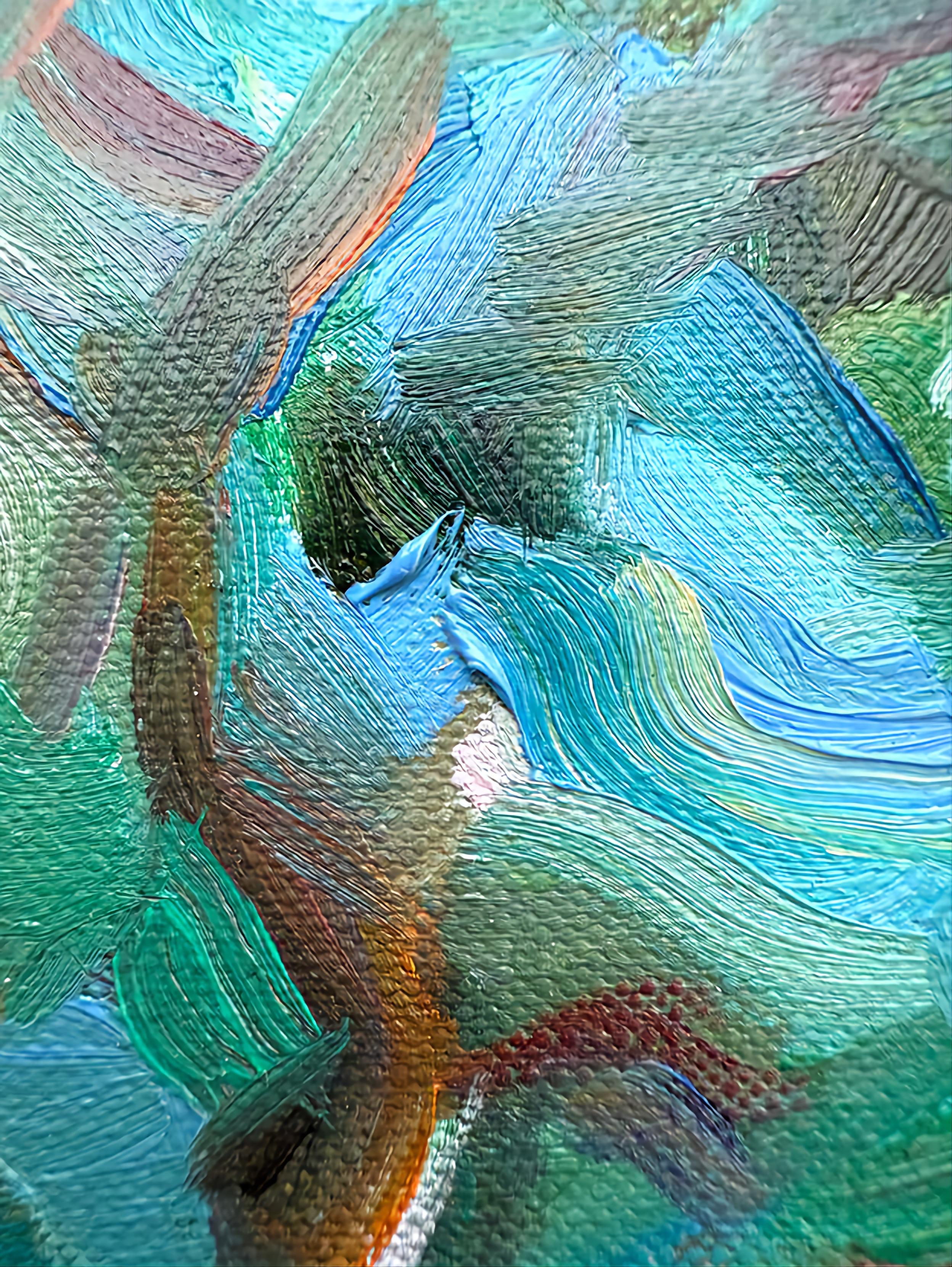 Contemporary Expressionist Oil on Linen. Chêne de Bastigales