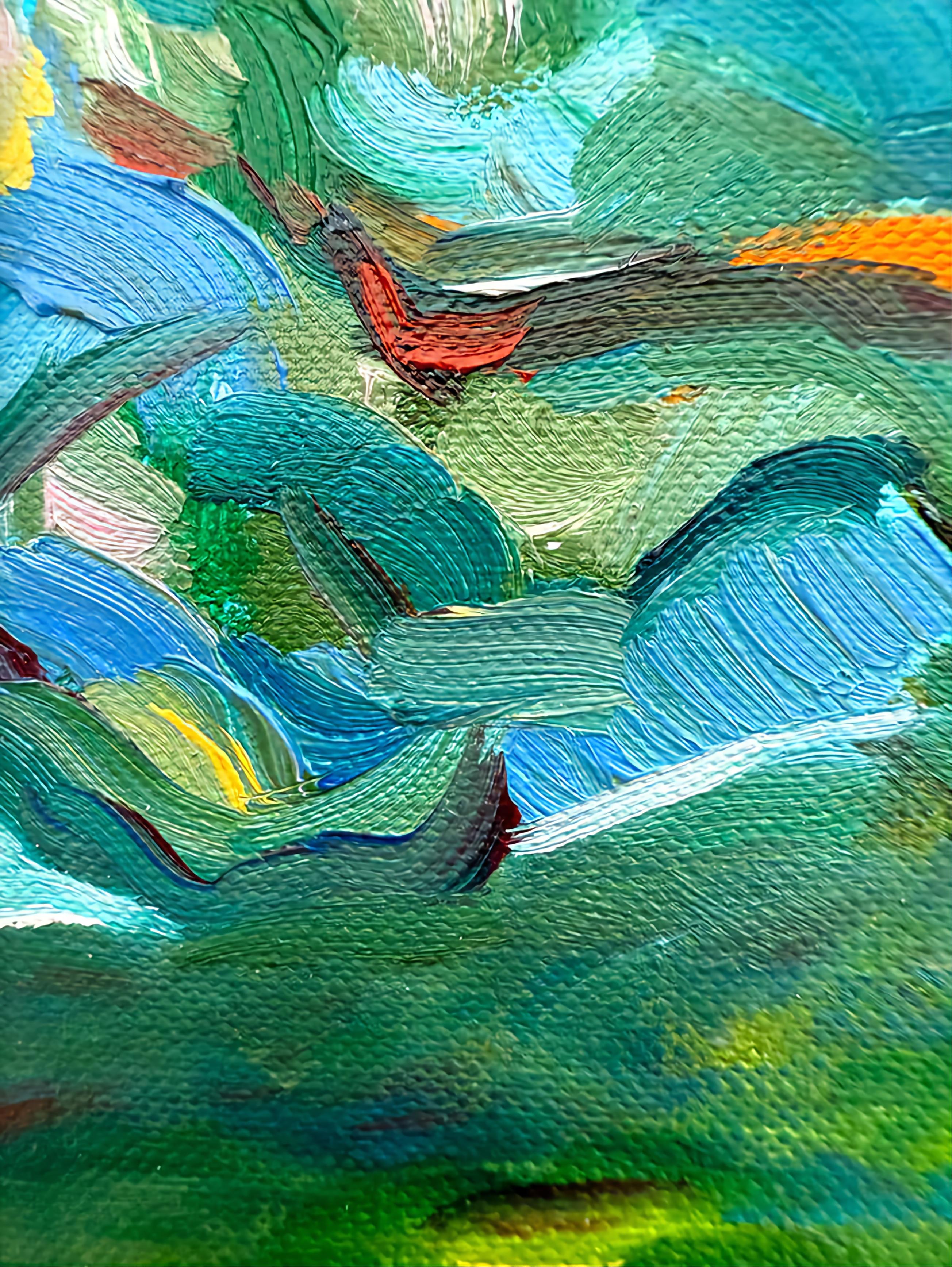 Contemporary Expressionist Oil on Linen. Chêne de Bastigales
