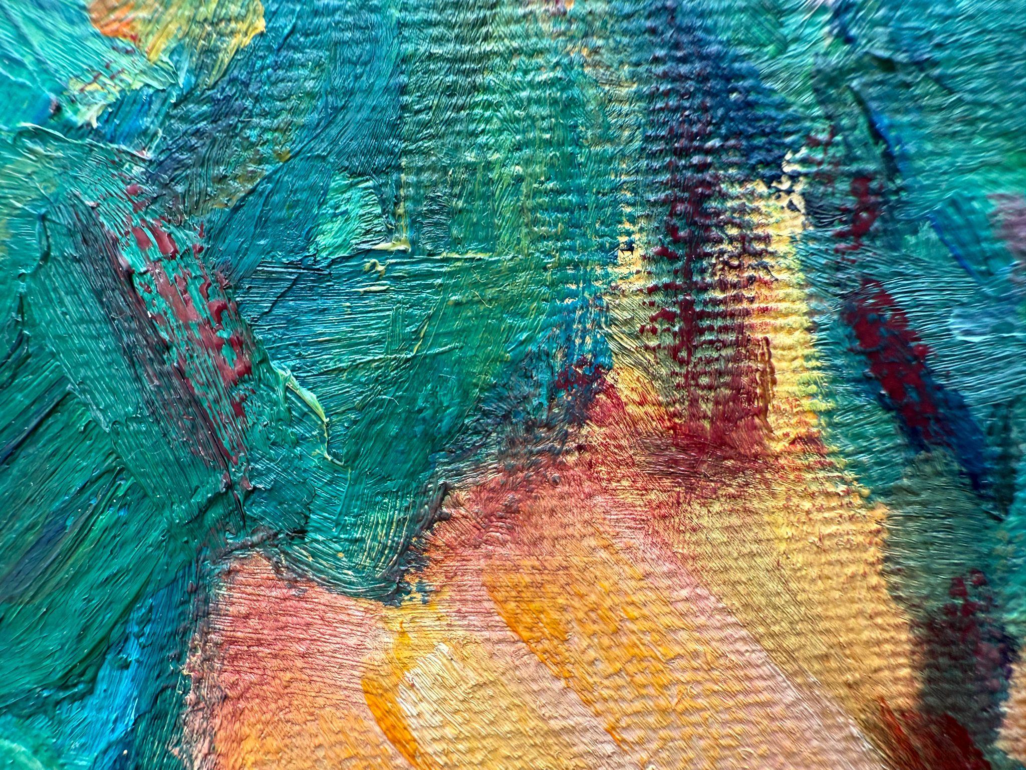 Paysage provençal vert et jaune à l'huile sur toile. Range de Rolle'. en vente 6