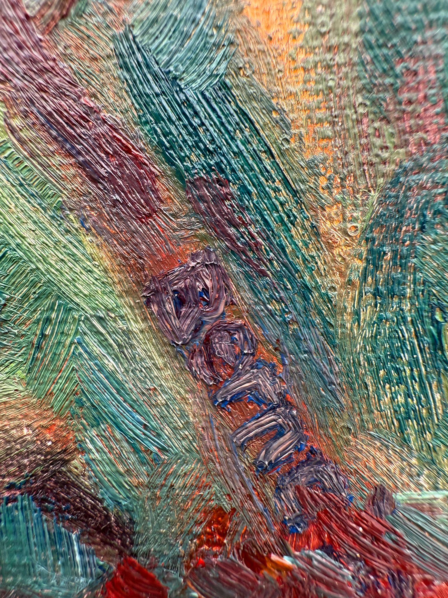 Grüne & gelbe provenzalische Landschaft in Öl auf Leinwand. 'Vallon de Saint-Jean'. im Angebot 7