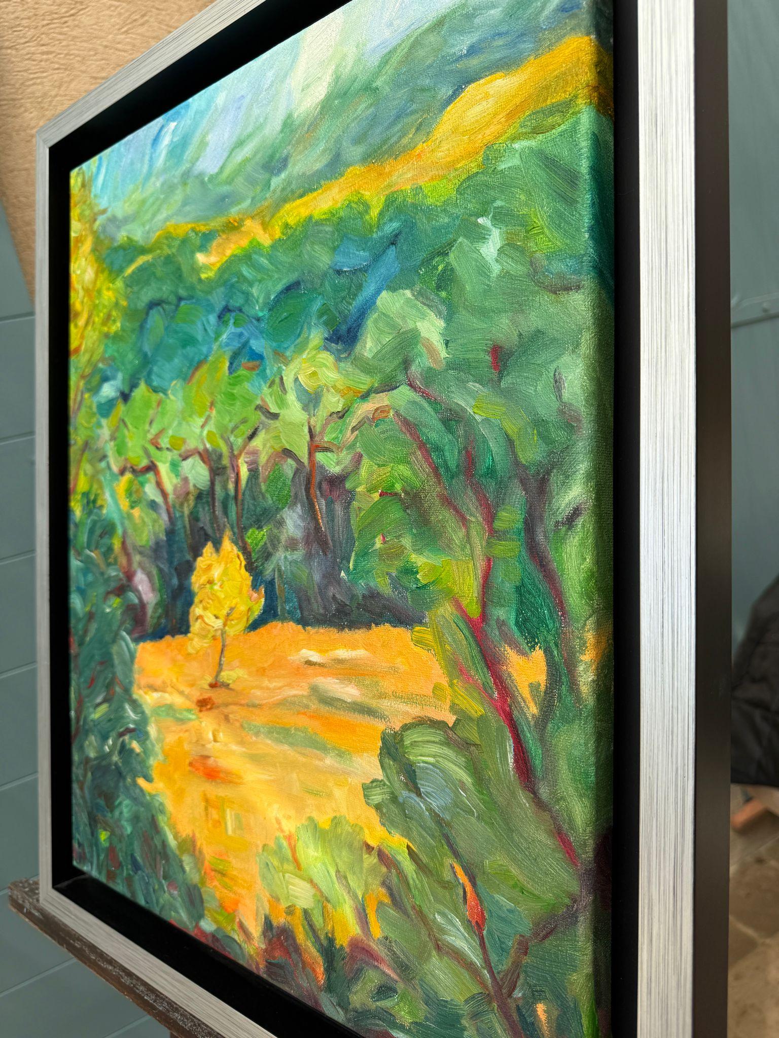 Grüne & gelbe provenzalische Landschaft in Öl auf Leinwand. 'Vallon de Saint-Jean'. im Angebot 8