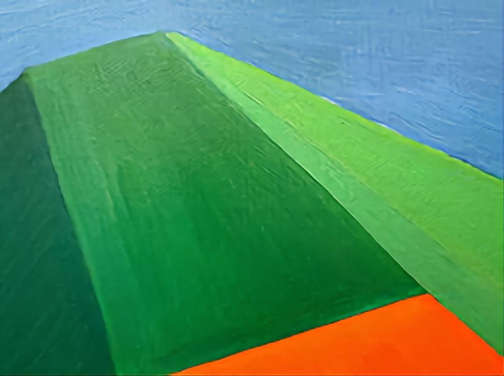 Intermezzo 2. Paesaggio astratto geometrico olio su tela. in vendita 2