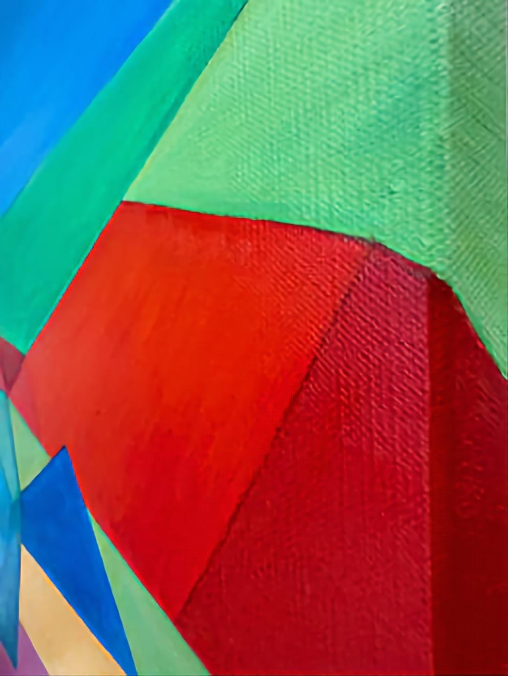Intermezzo 2. Paesaggio astratto geometrico olio su tela. in vendita 4