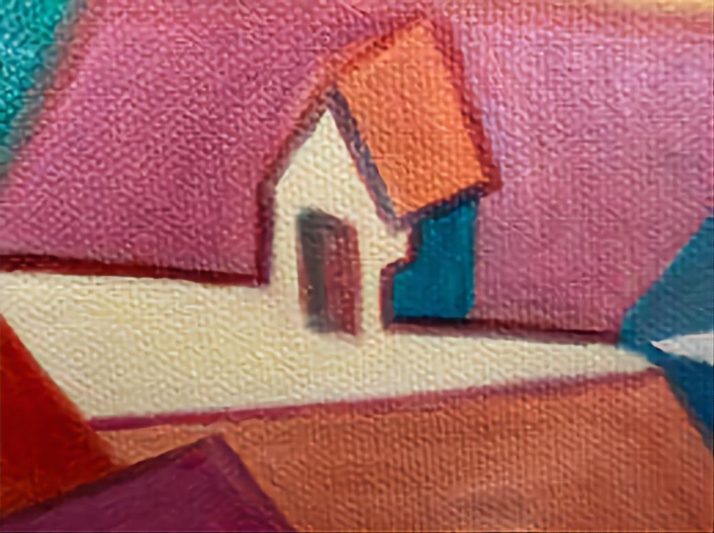 Intermezzo 4. Paesaggio astratto contemporaneo a campi di colore. Olio su tela. in vendita 1