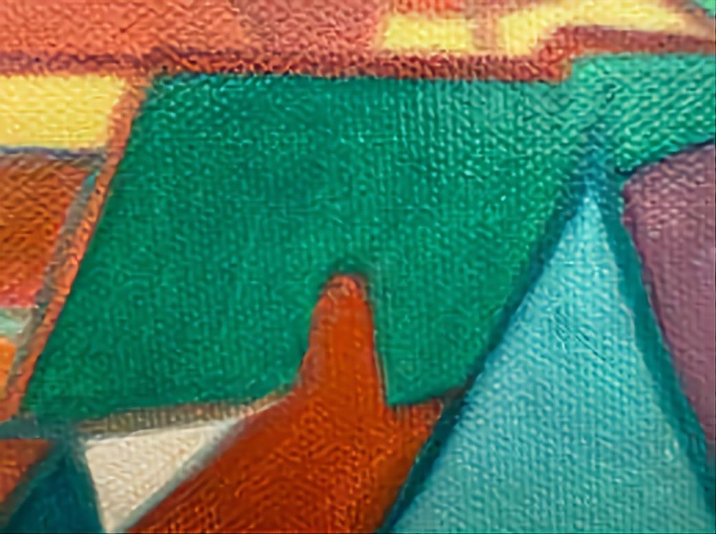 Intermezzo 4. Paesaggio astratto contemporaneo a campi di colore. Olio su tela. in vendita 2