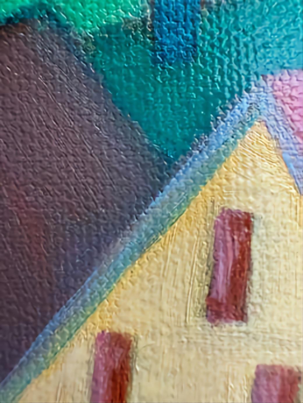 Intermezzo 4. Paesaggio astratto contemporaneo a campi di colore. Olio su tela. in vendita 4