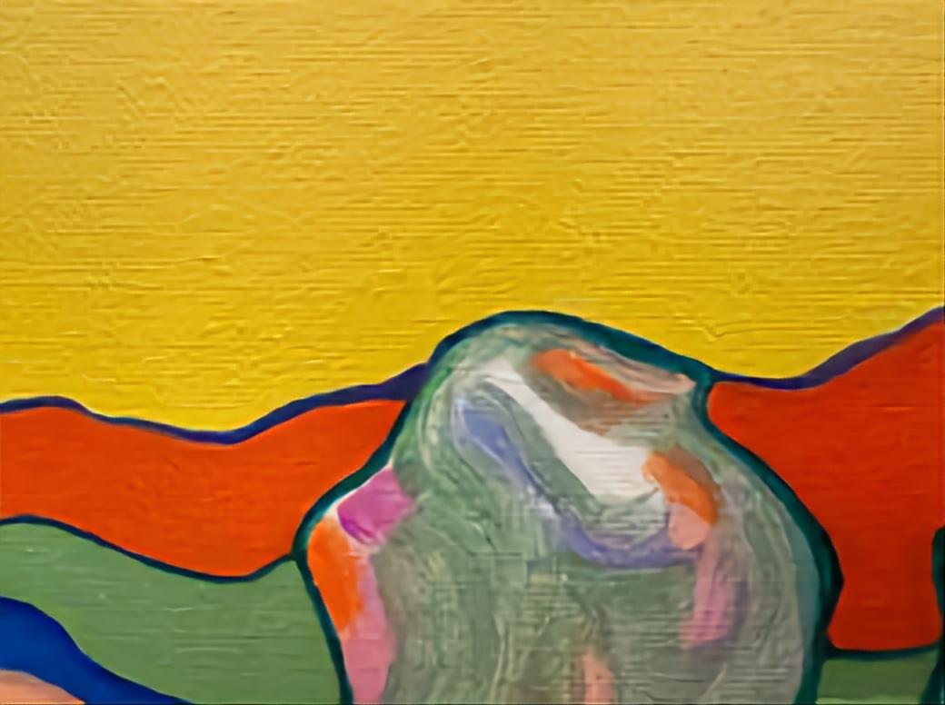 Intermezzo 8. Paesaggio astratto contemporaneo a campi di colore. Olio su tela. in vendita 1