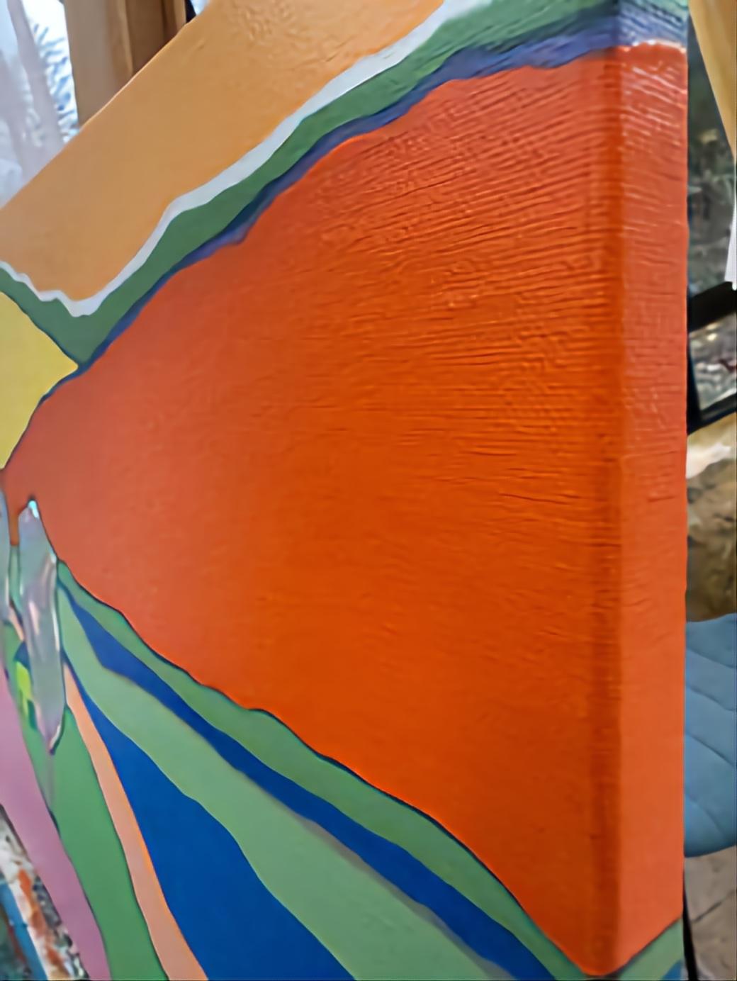 Intermezzo 8. Paesaggio astratto contemporaneo a campi di colore. Olio su tela. in vendita 3