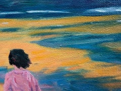 La Marée Basse, Contemporary Oil on Canvas Beach Scene, 21st Century