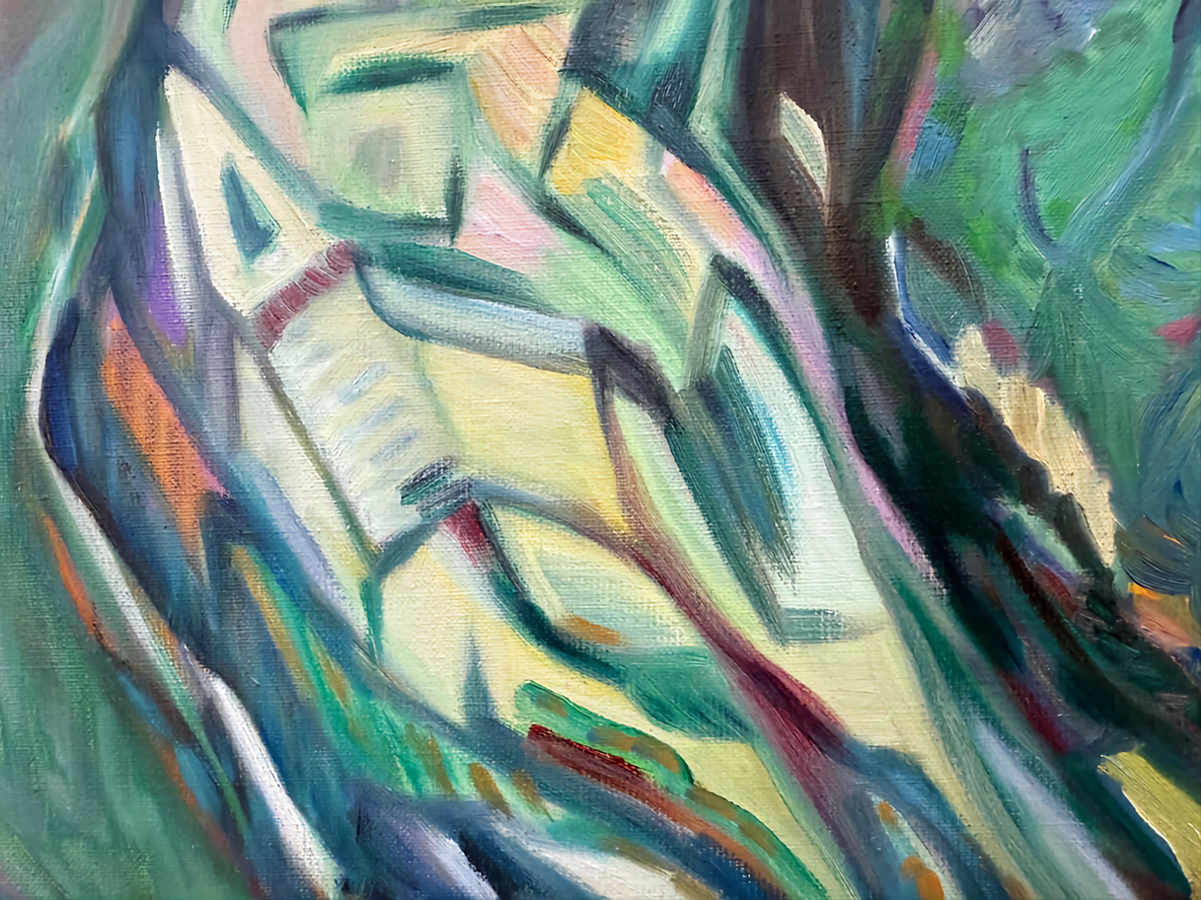 Large Contemporary Expressionist/Fauvist Oil on Linen. 'Le Haut St Jean'. 7