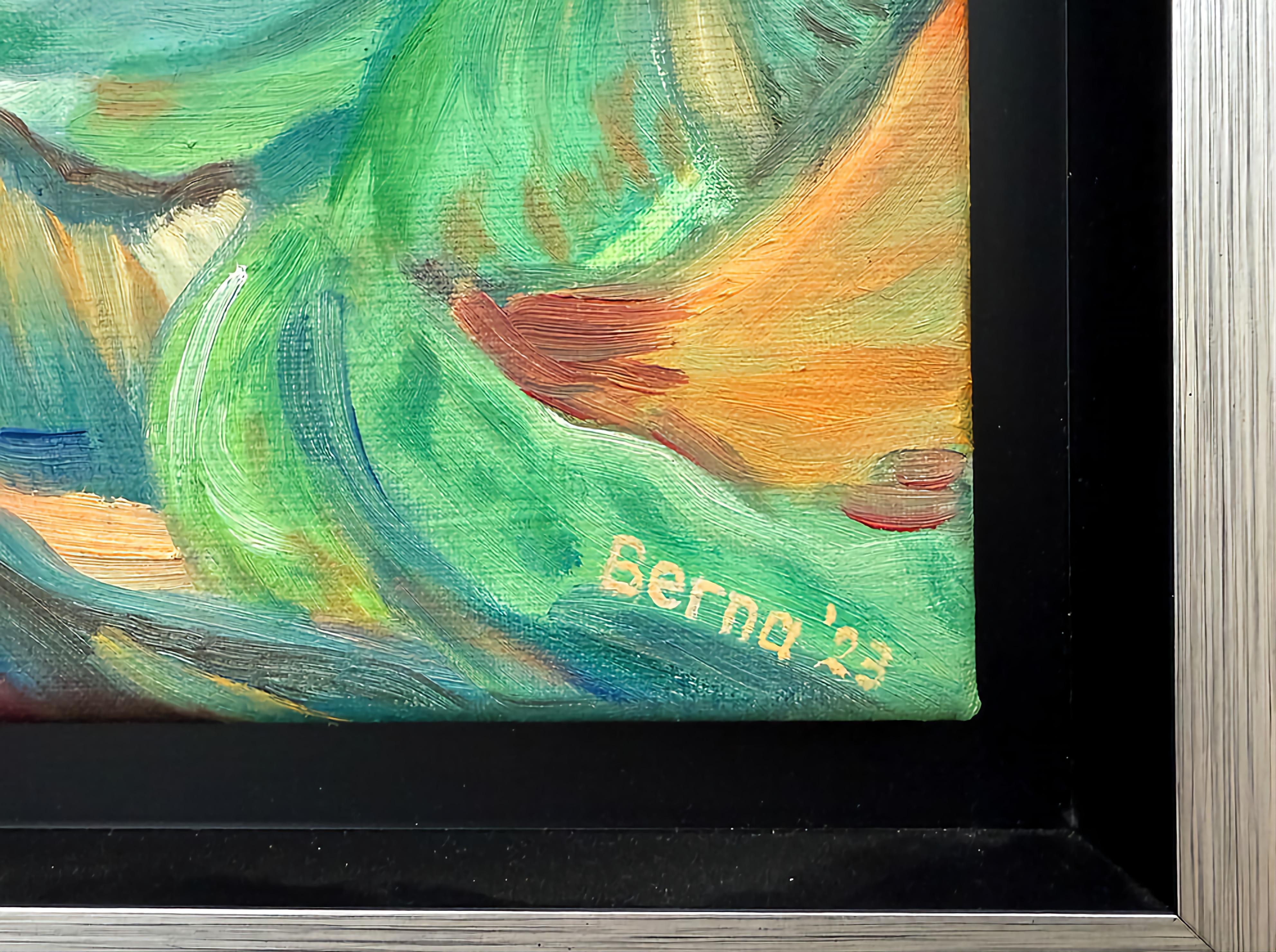 Large Contemporary Expressionist/Fauvist Oil on Linen. 'Le Haut St Jean'. 9