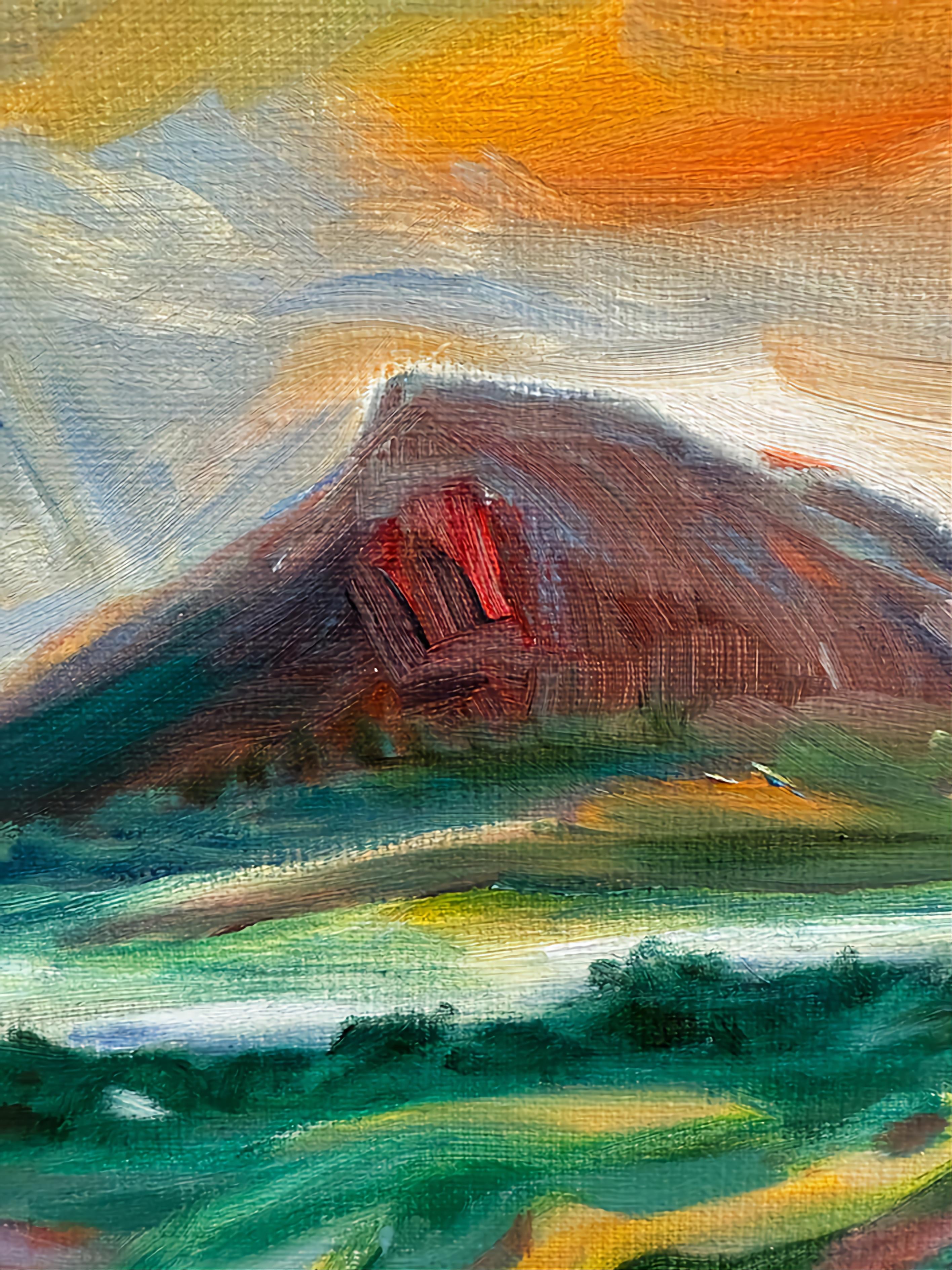 Large Contemporary Expressionist/Fauvist Oil on Linen. 'Le Haut St Jean'. 10