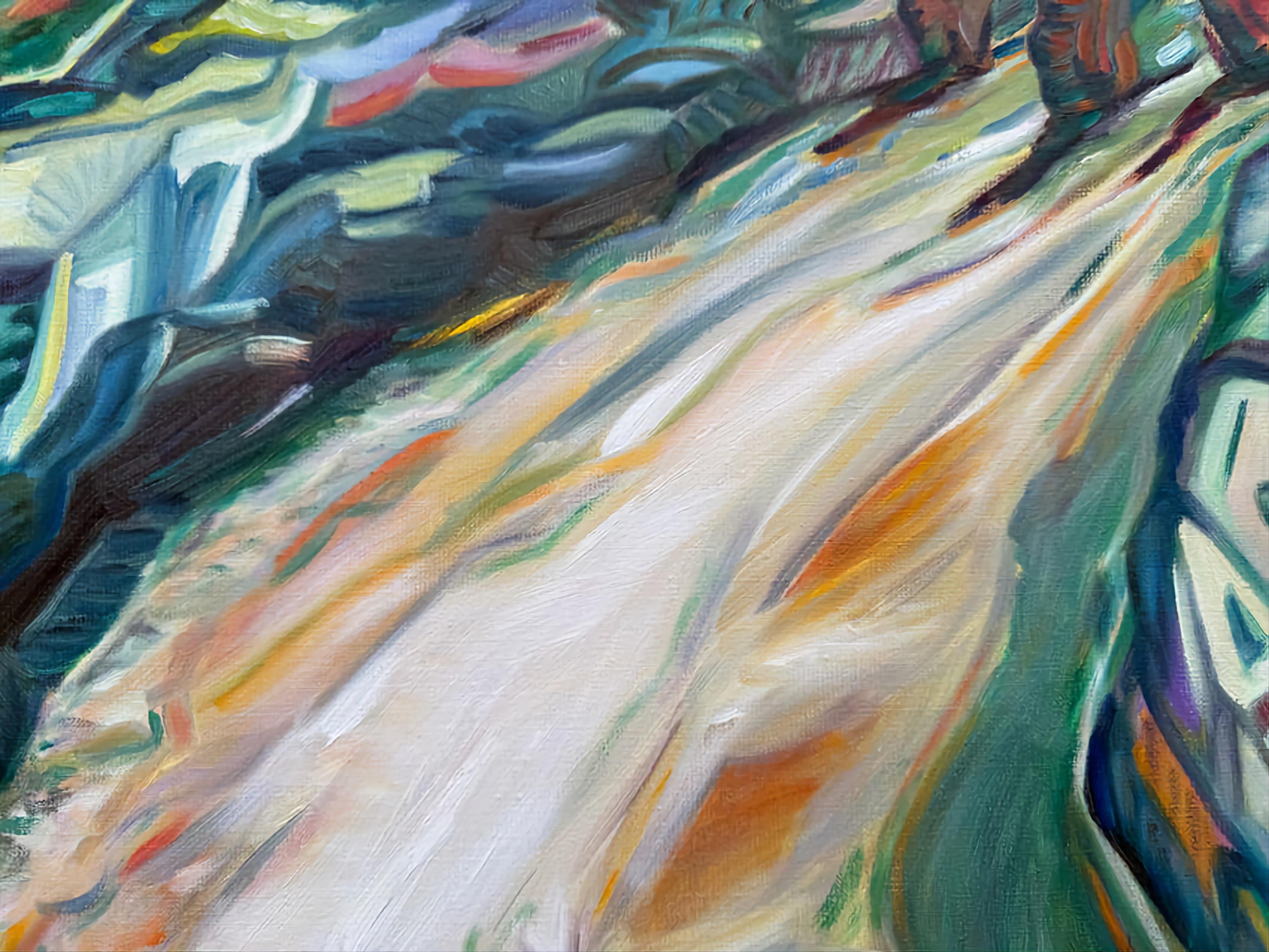 Large Contemporary Expressionist/Fauvist Oil on Linen. 'Le Haut St Jean'. 11