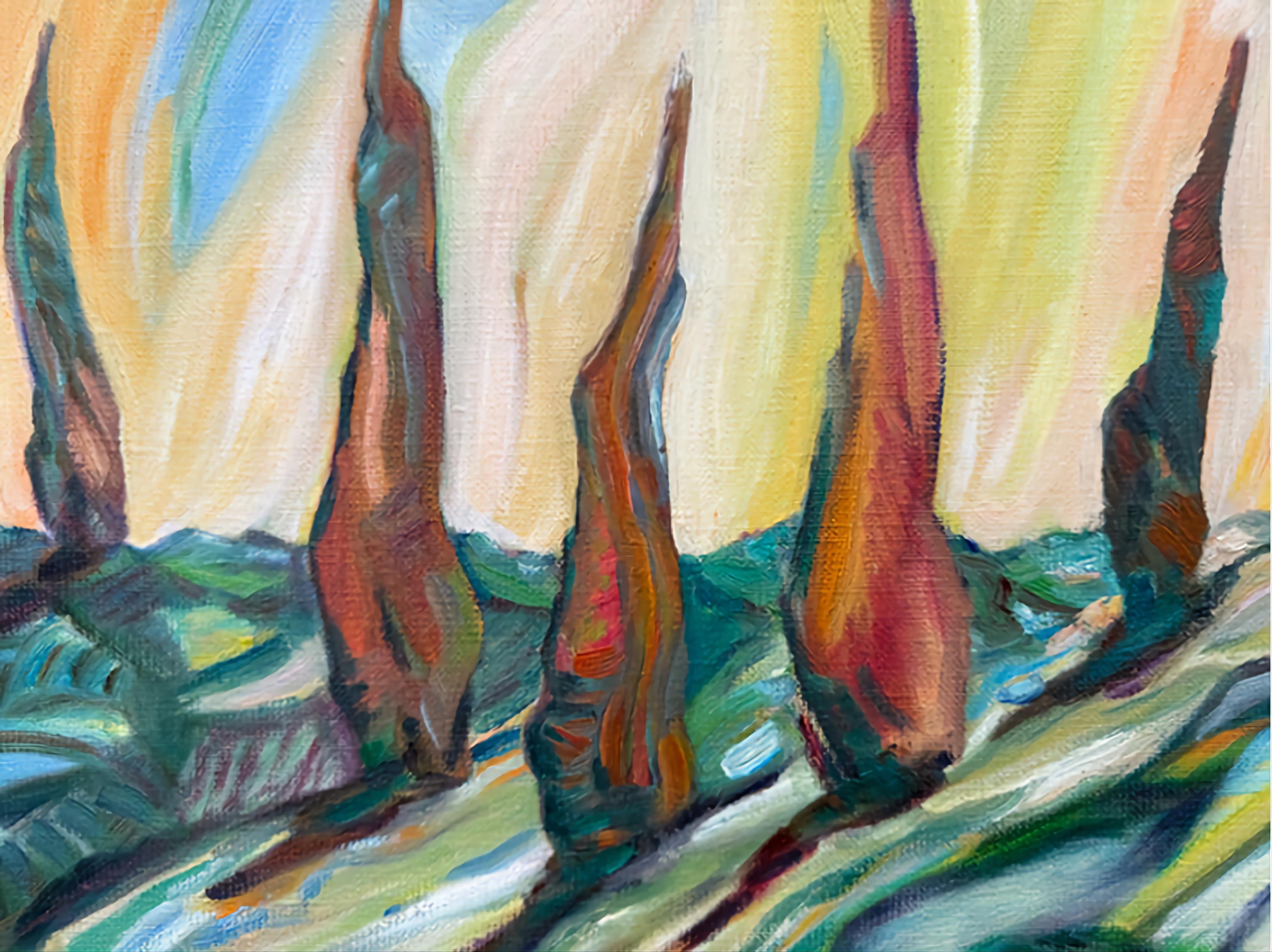 Large Contemporary Expressionist/Fauvist Oil on Linen. 'Le Haut St Jean'. 2