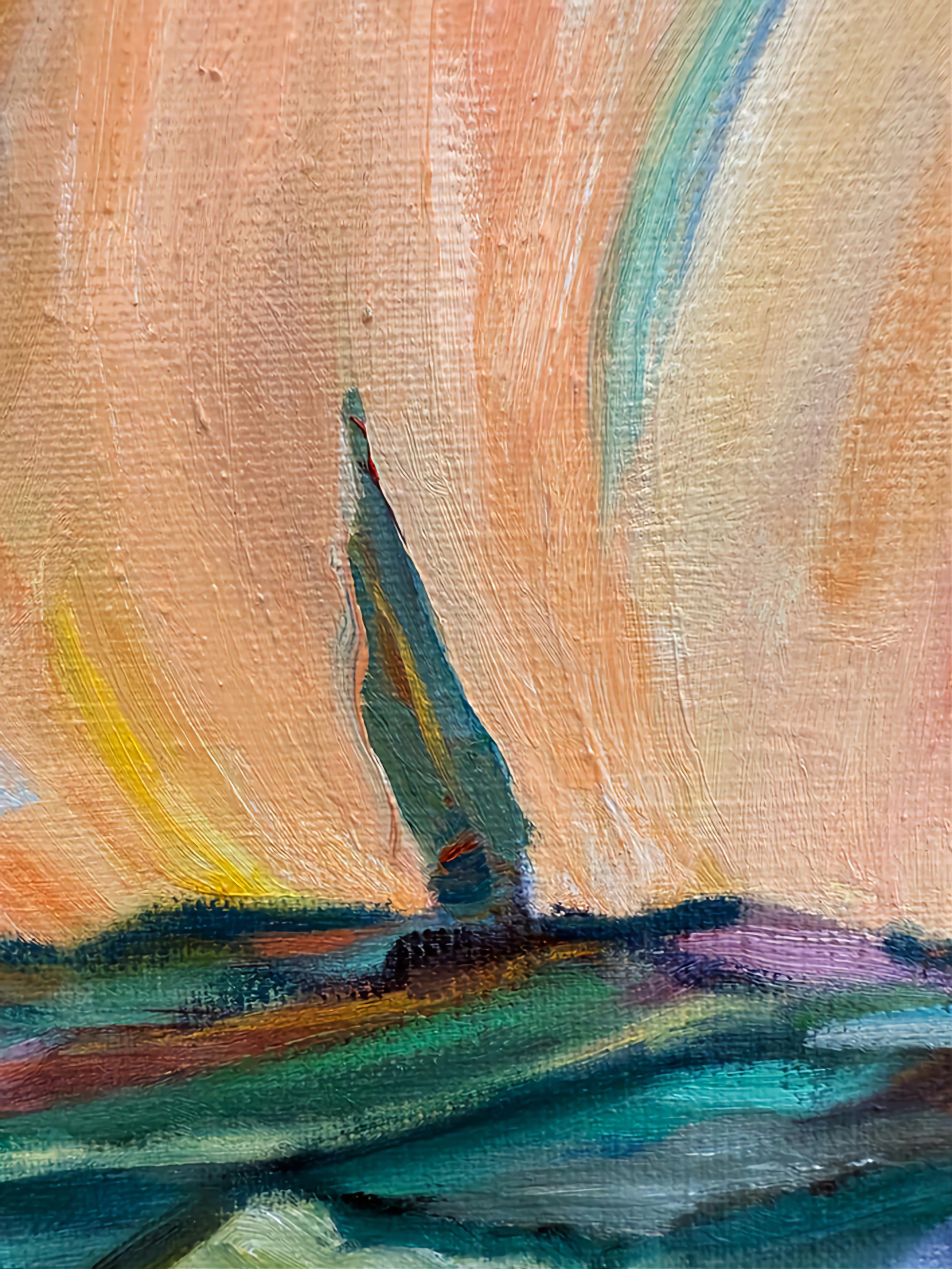 Large Contemporary Expressionist/Fauvist Oil on Linen. 'Le Haut St Jean'. 4