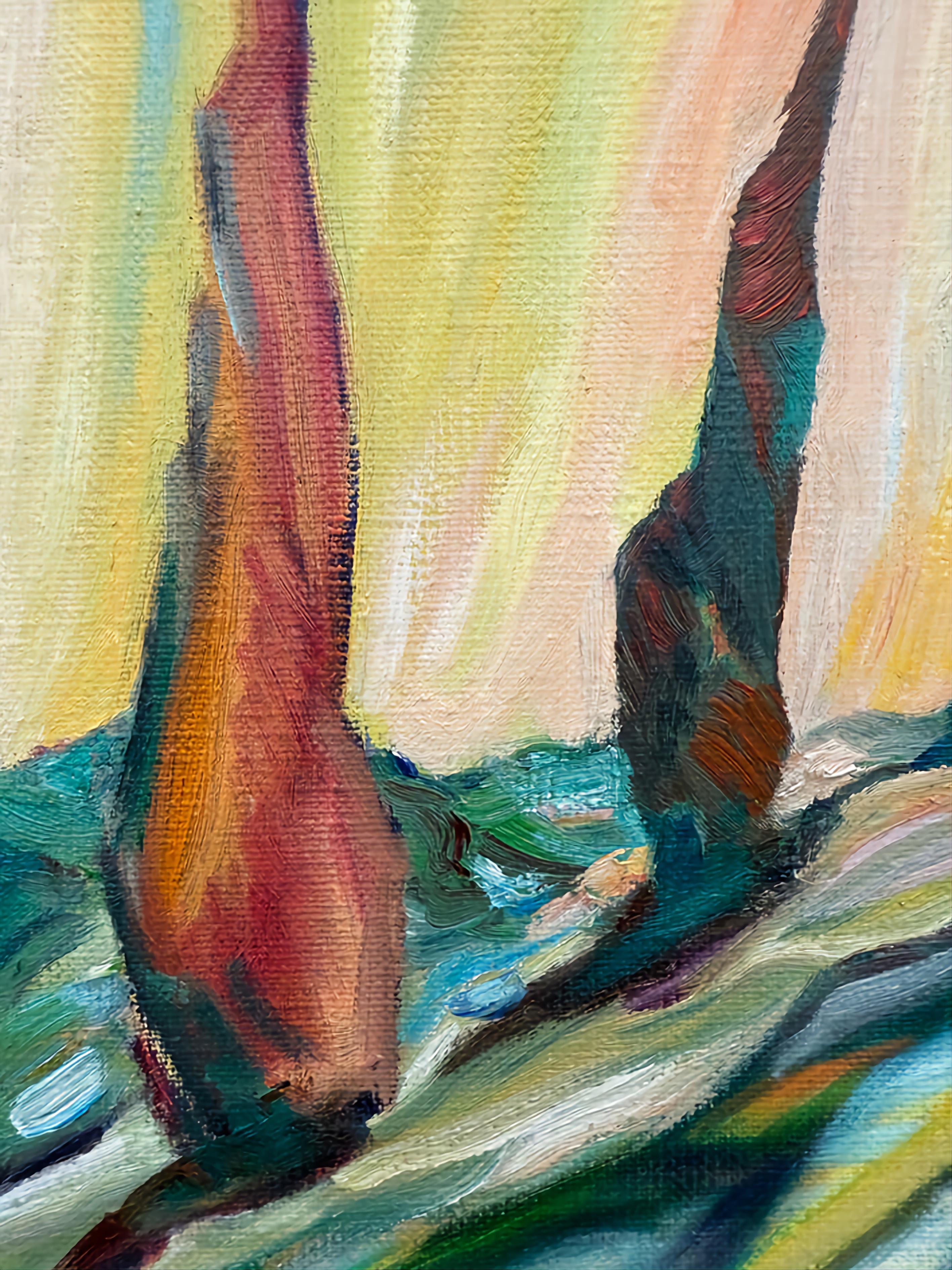 Large Contemporary Expressionist/Fauvist Oil on Linen. 'Le Haut St Jean'. 5