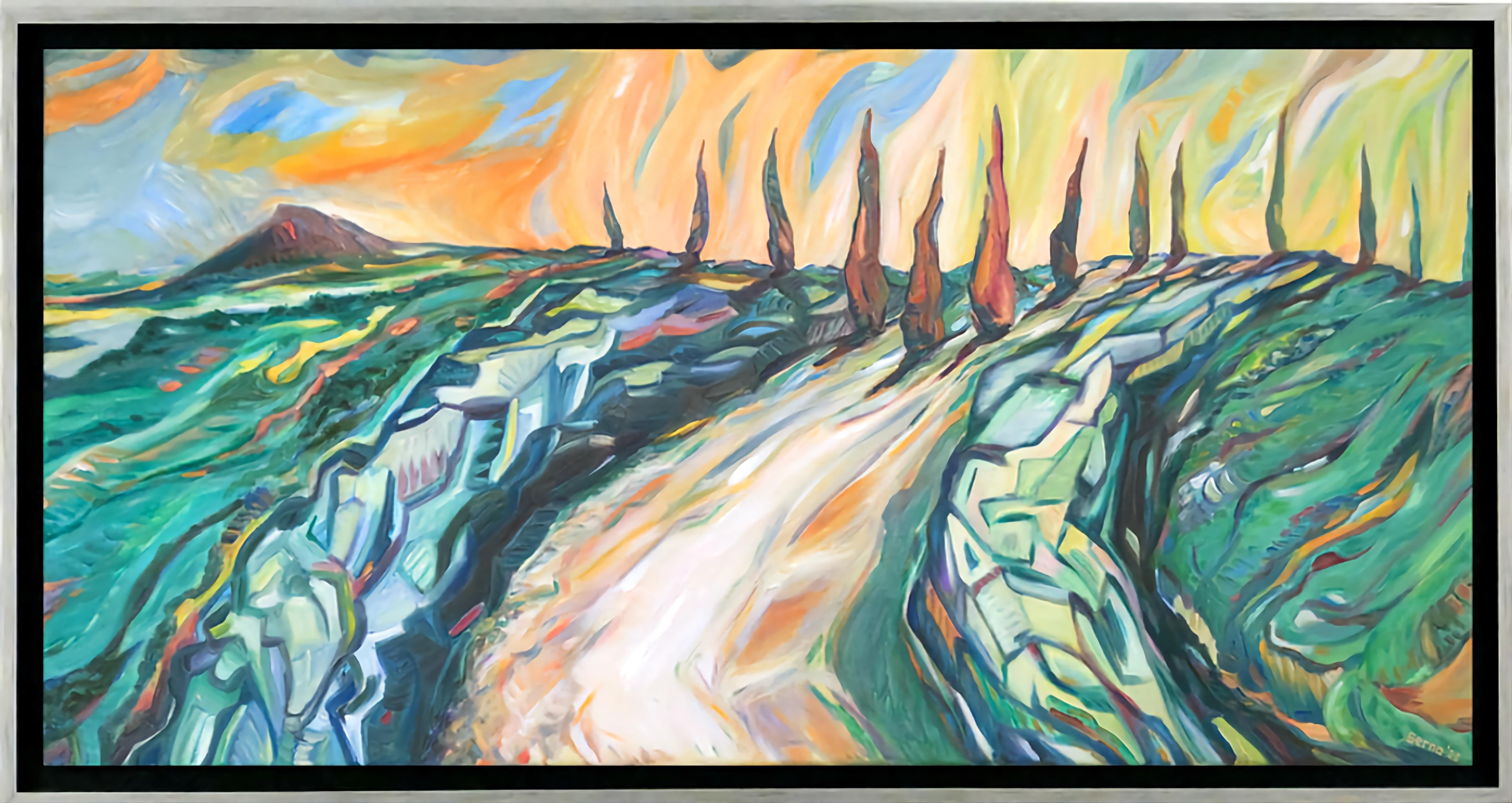 Gran Óleo Expresionista/Fauvista Contemporáneo sobre Lino. Le Haut St Jean'.