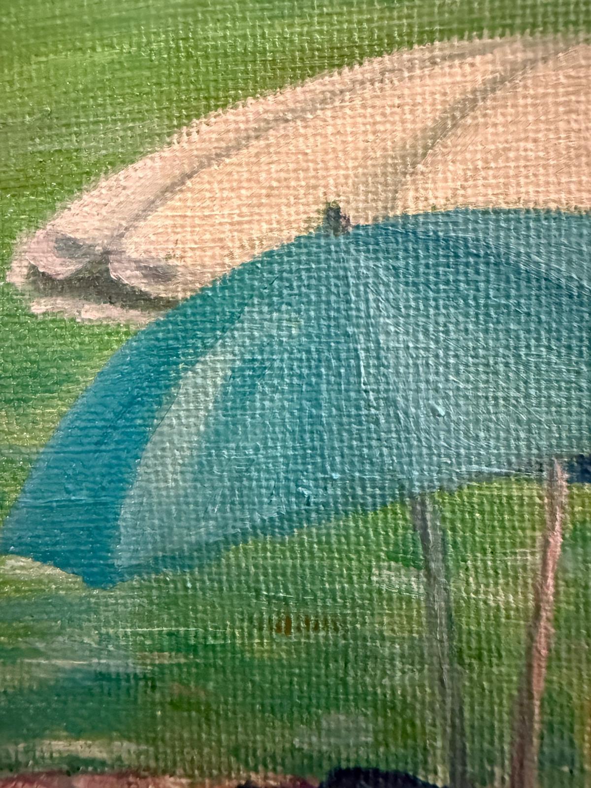 Türkisfarbene, blau-weiße provenzalische Strandszene. 'La Sigarette'. im Angebot 5