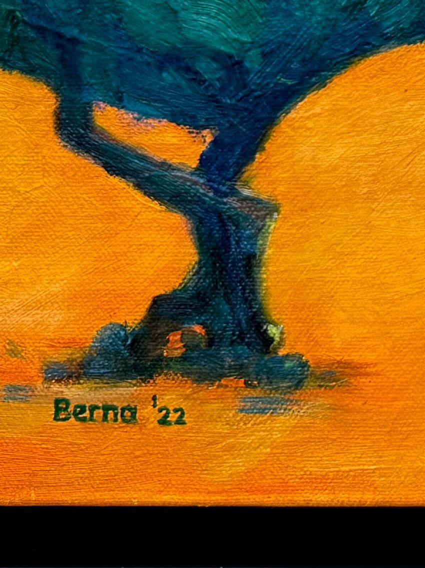 Zeitgenössische abstrakt-expressionistische Farbfeld-Landschaft. 'Danse d'Hiver'. (Orange), Landscape Painting, von Bernadette van Baarsen