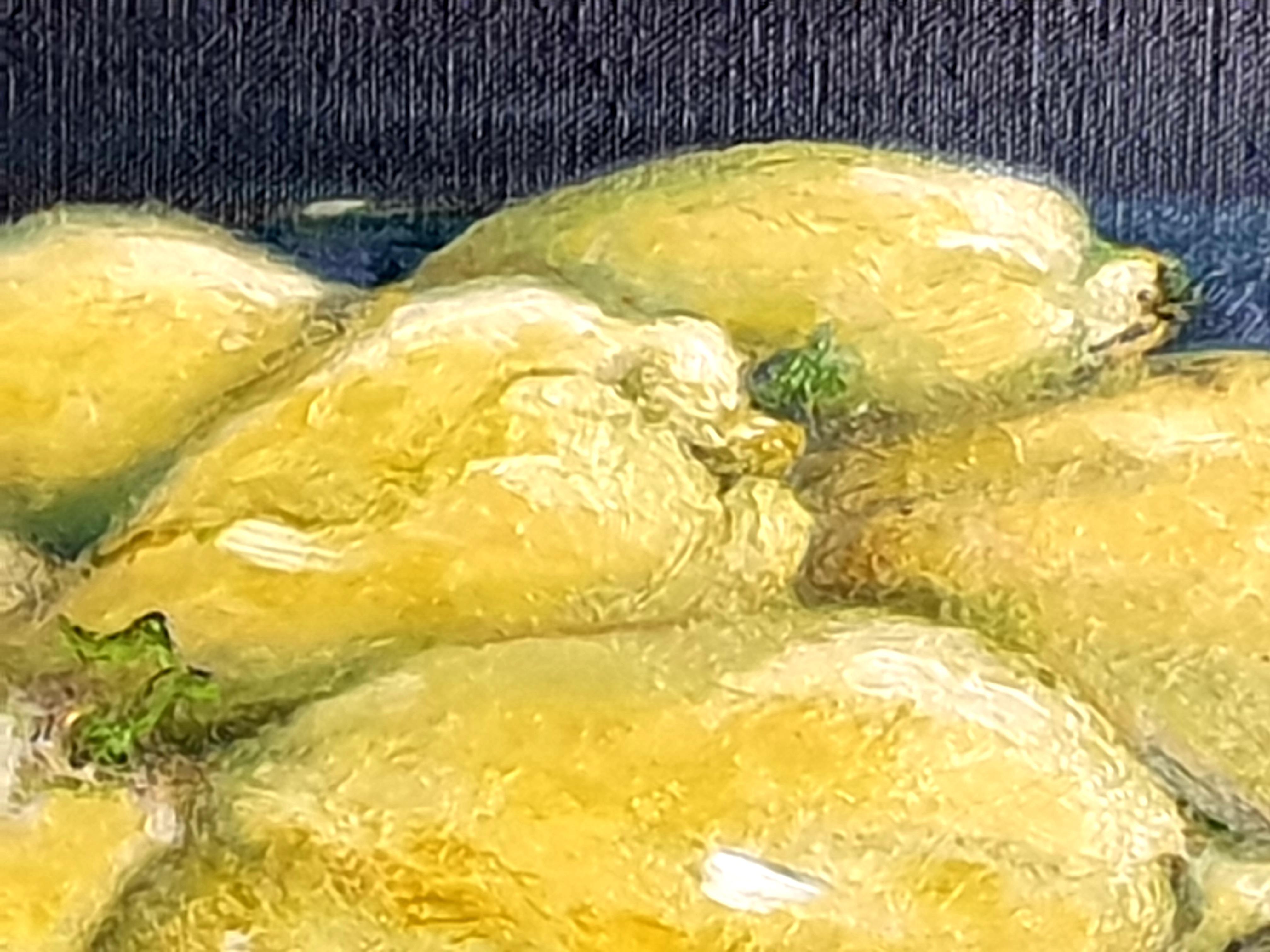 Contemporary Realist Still-Life Oil of Lemons. 'Citrons de Barbara'. For Sale 7