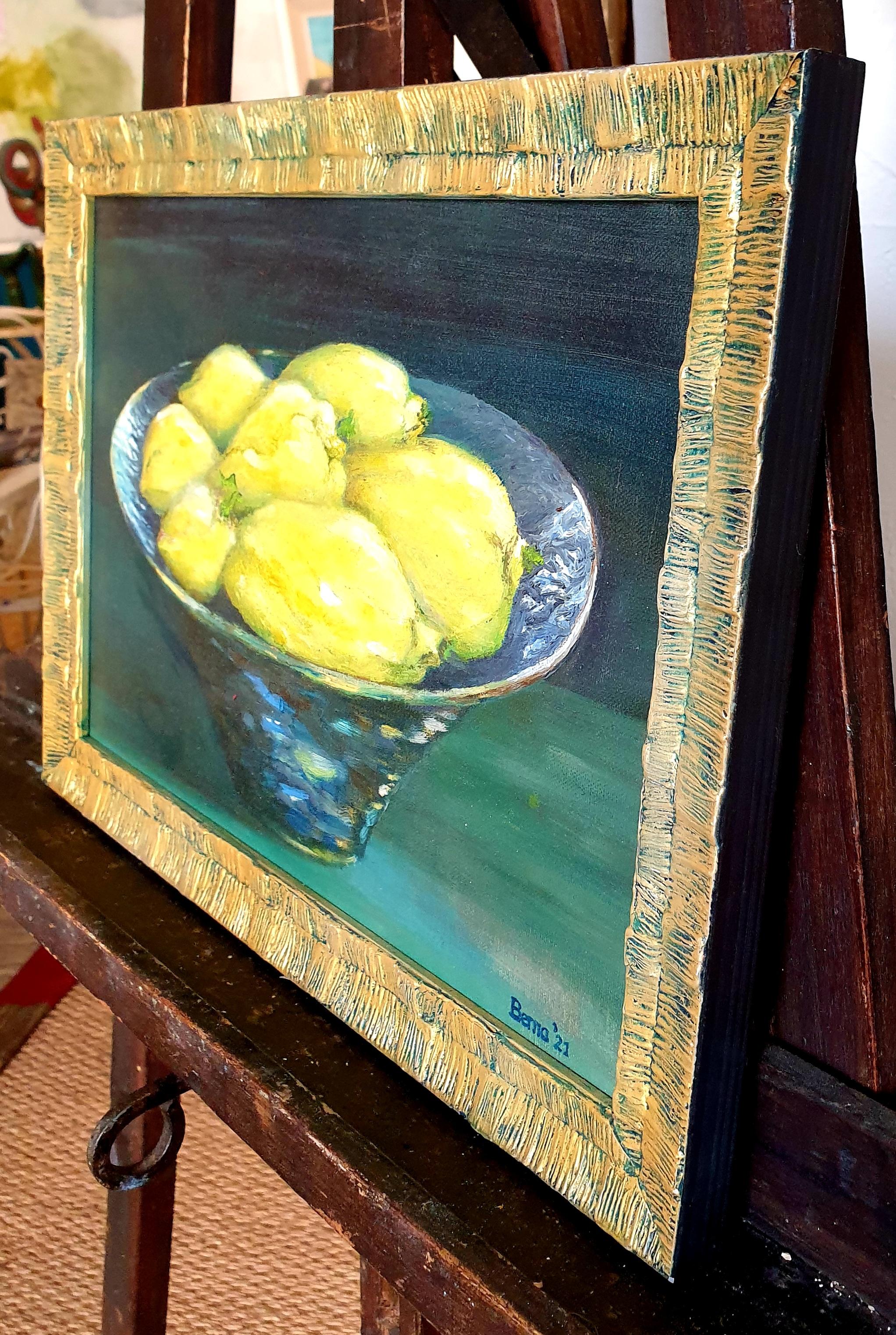 Contemporary Realist Still-Life Oil of Lemons. 'Citrons de Barbara'. For Sale 9