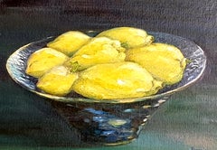 Contemporary Realist Still-Life Oil of Lemons. 'Citrons de Barbara'.