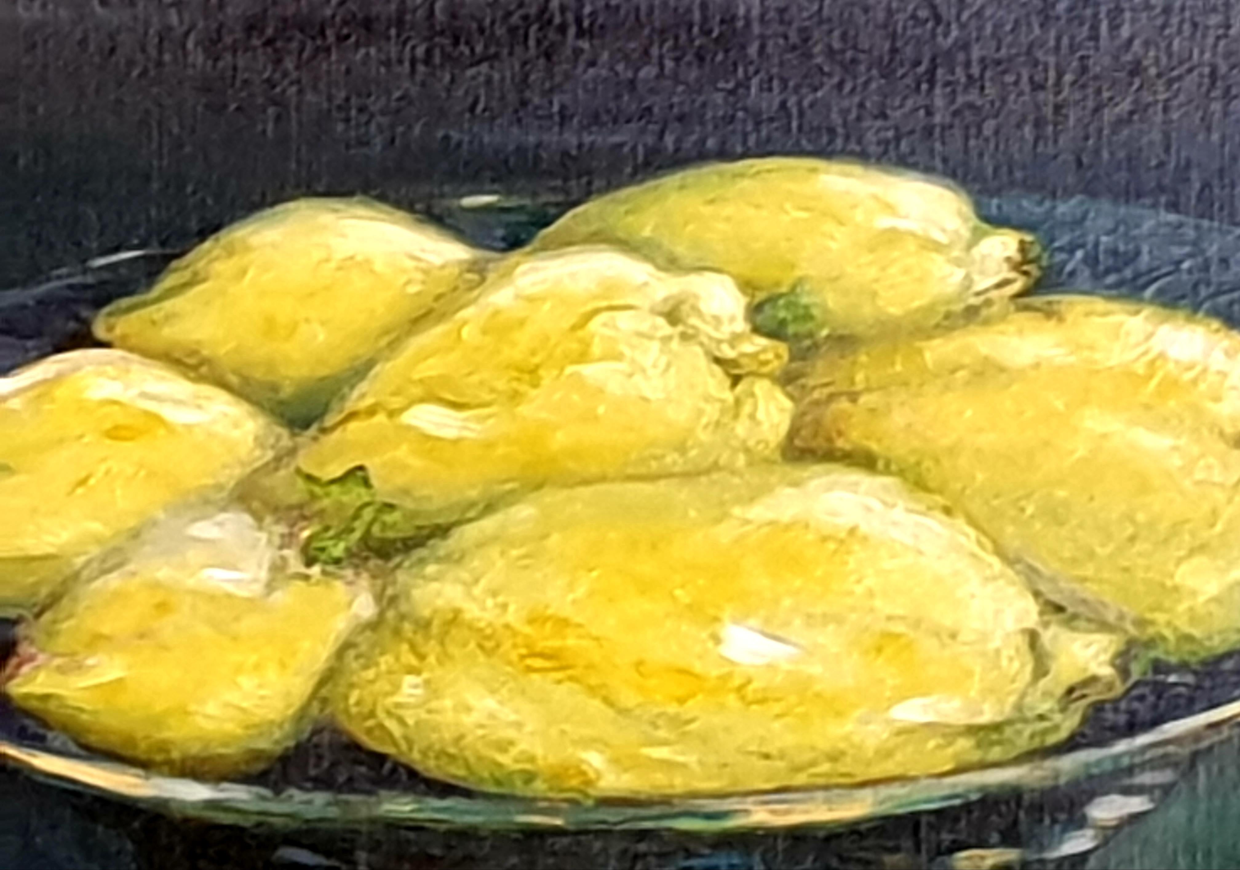 Contemporary Realist Still-Life Oil of Lemons. 'Citrons de Barbara'. For Sale 1