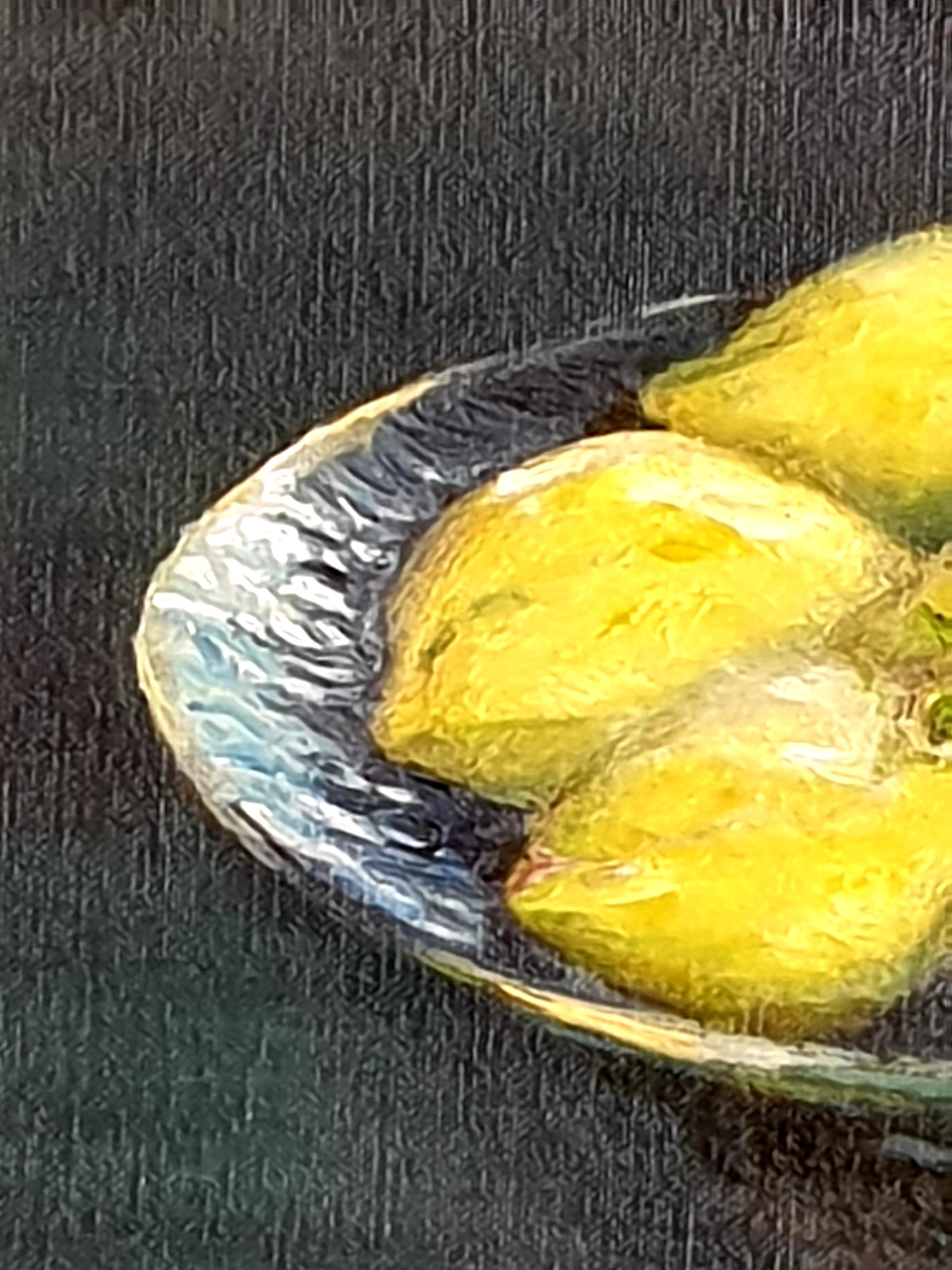 Contemporary Realist Still-Life Oil of Lemons. 'Citrons de Barbara'. For Sale 2