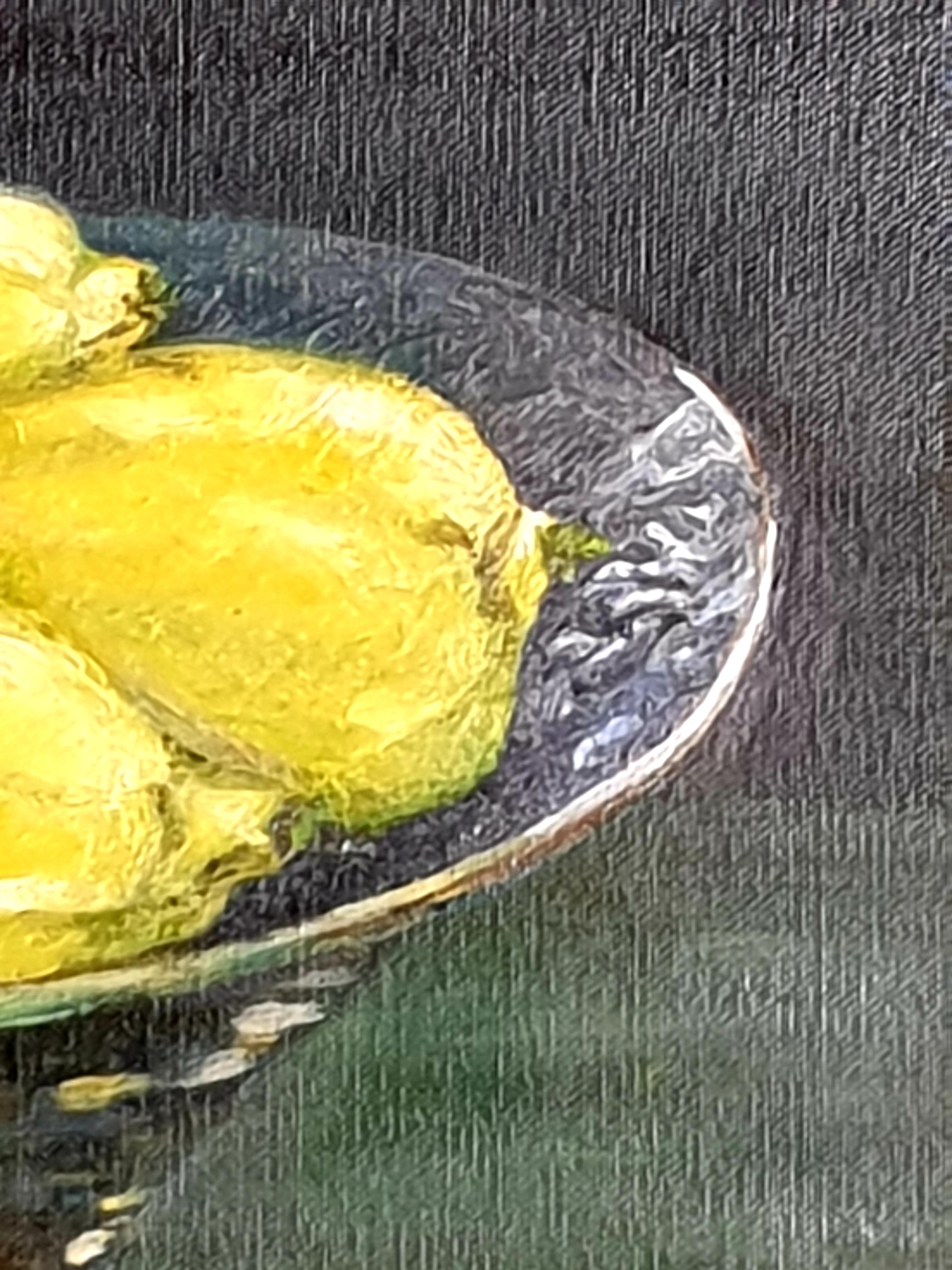 Contemporary Realist Still-Life Oil of Lemons. 'Citrons de Barbara'. For Sale 4
