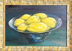 Contemporary Realist Still-Life of Lemons. Acrylic on Board.