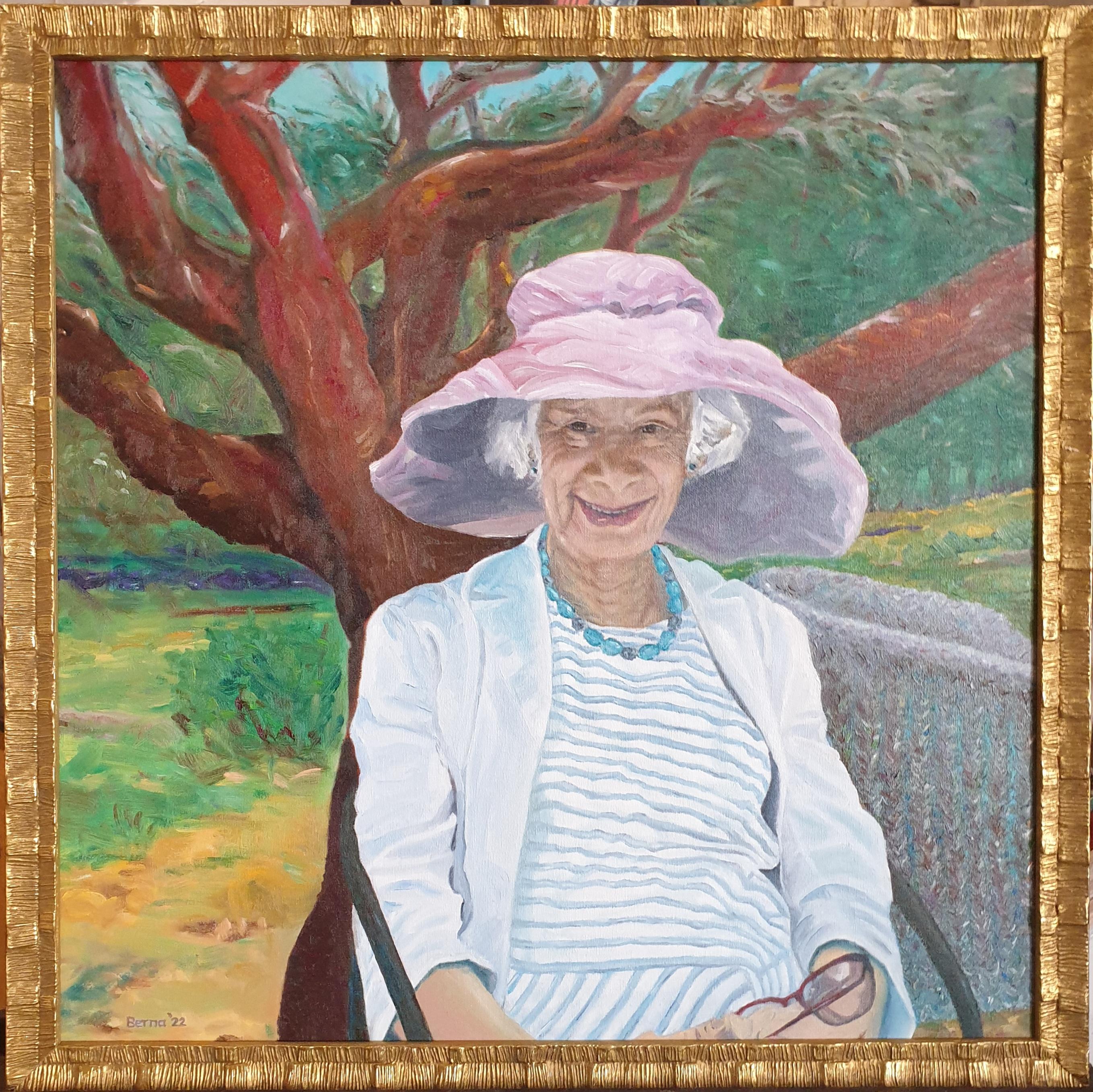 Cora Retrato contemporáneo al óleo sobre tabla recubierta de lino.