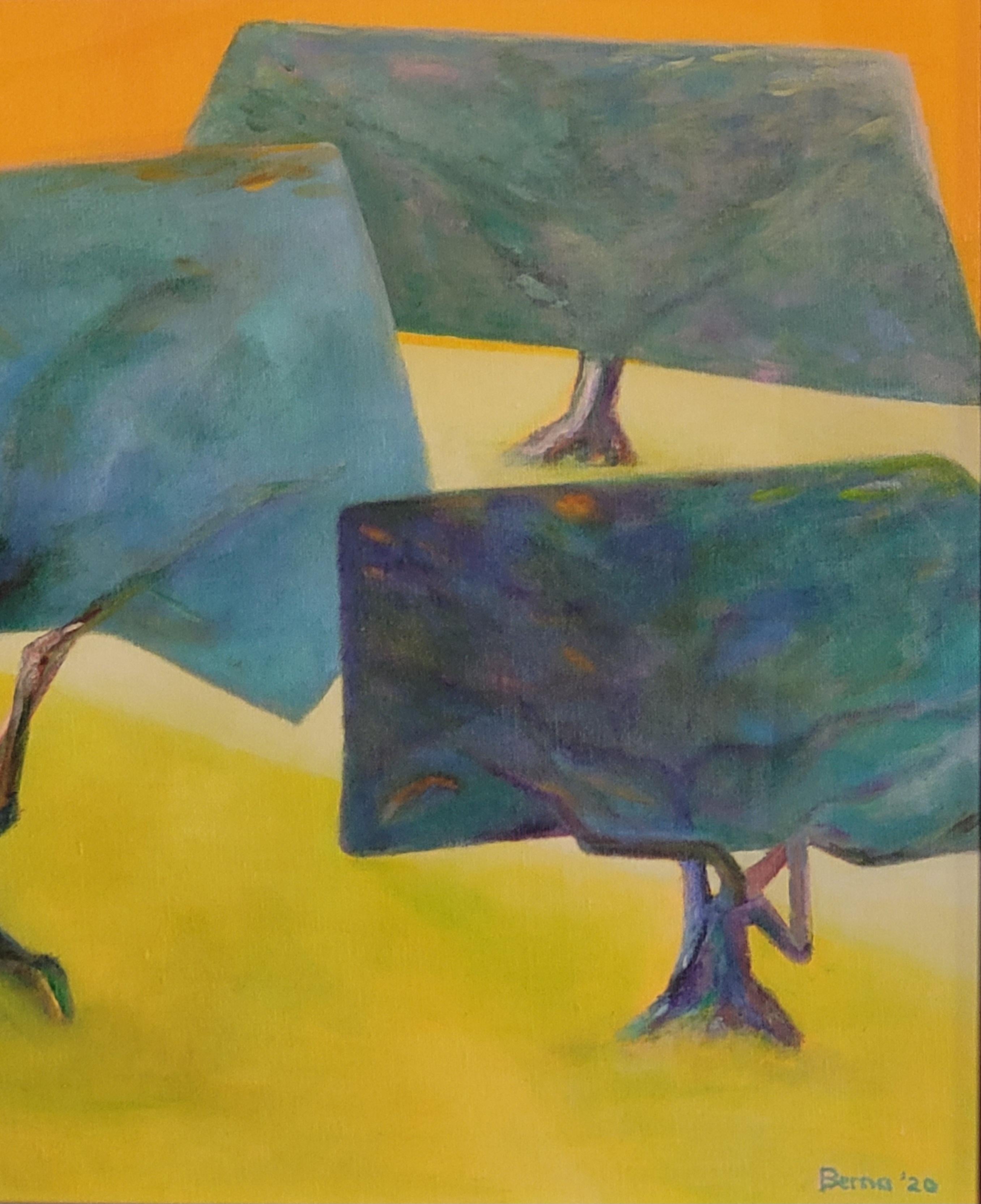 Las Cuatro Hermanas. Acrílico expresionista contemporáneo sobre lienzo de algodón. en venta 1