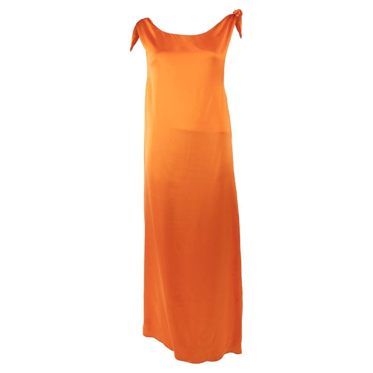 Bernadette Women's Silk Sleeveless Dress with Bow Tie Straps For Sale at 1stDibs